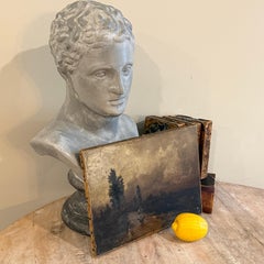 Early 20th Century Vintage Landscape Painting on Canvas, Signed
