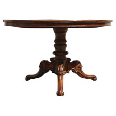 Early 20th Century Vintage Mahogany Carved Dining or Center Table