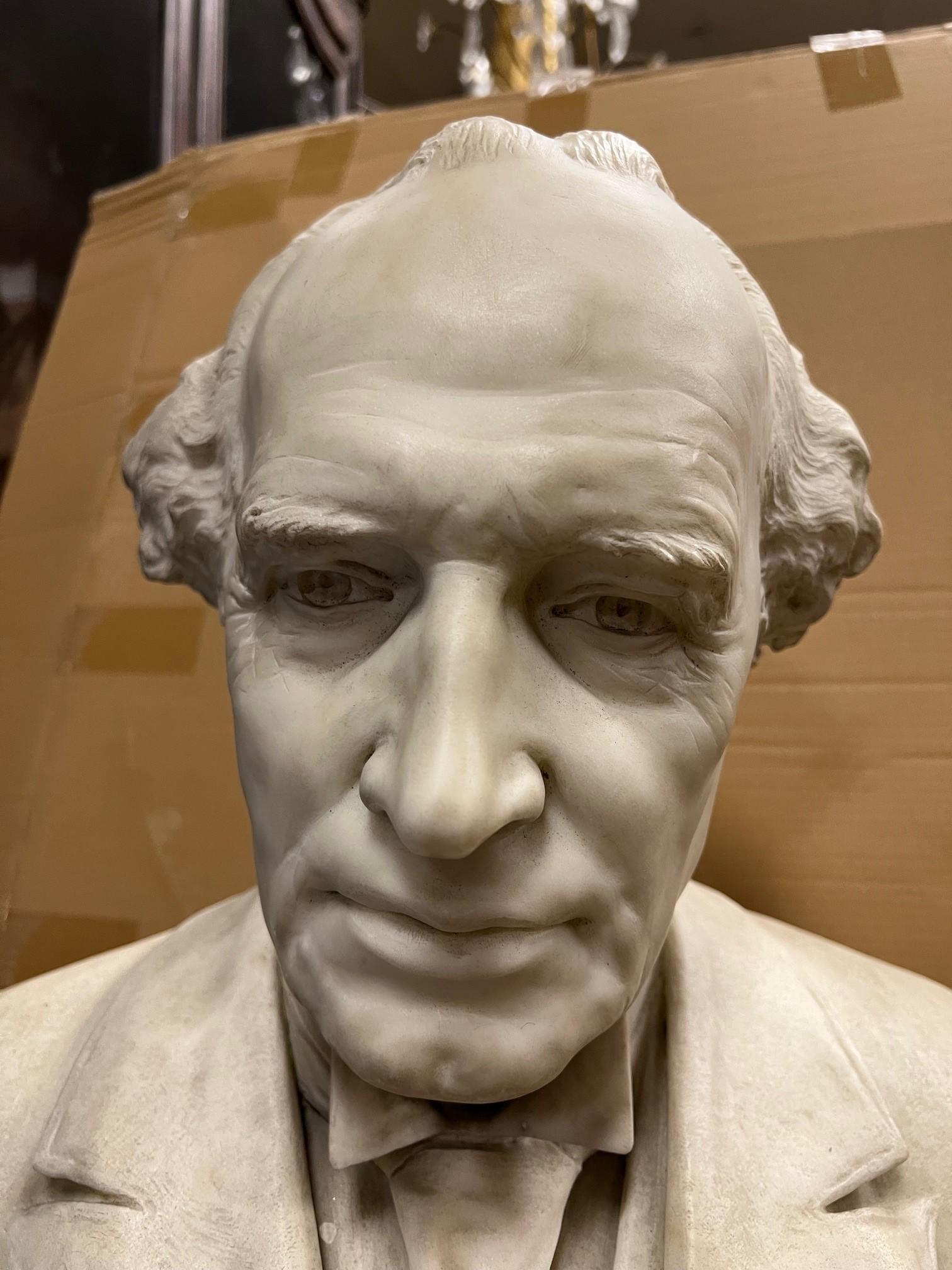 Early 20th Century Vintage Marble Sculpture, Bust of a Unknown Male   In Good Condition For Sale In Stamford, CT