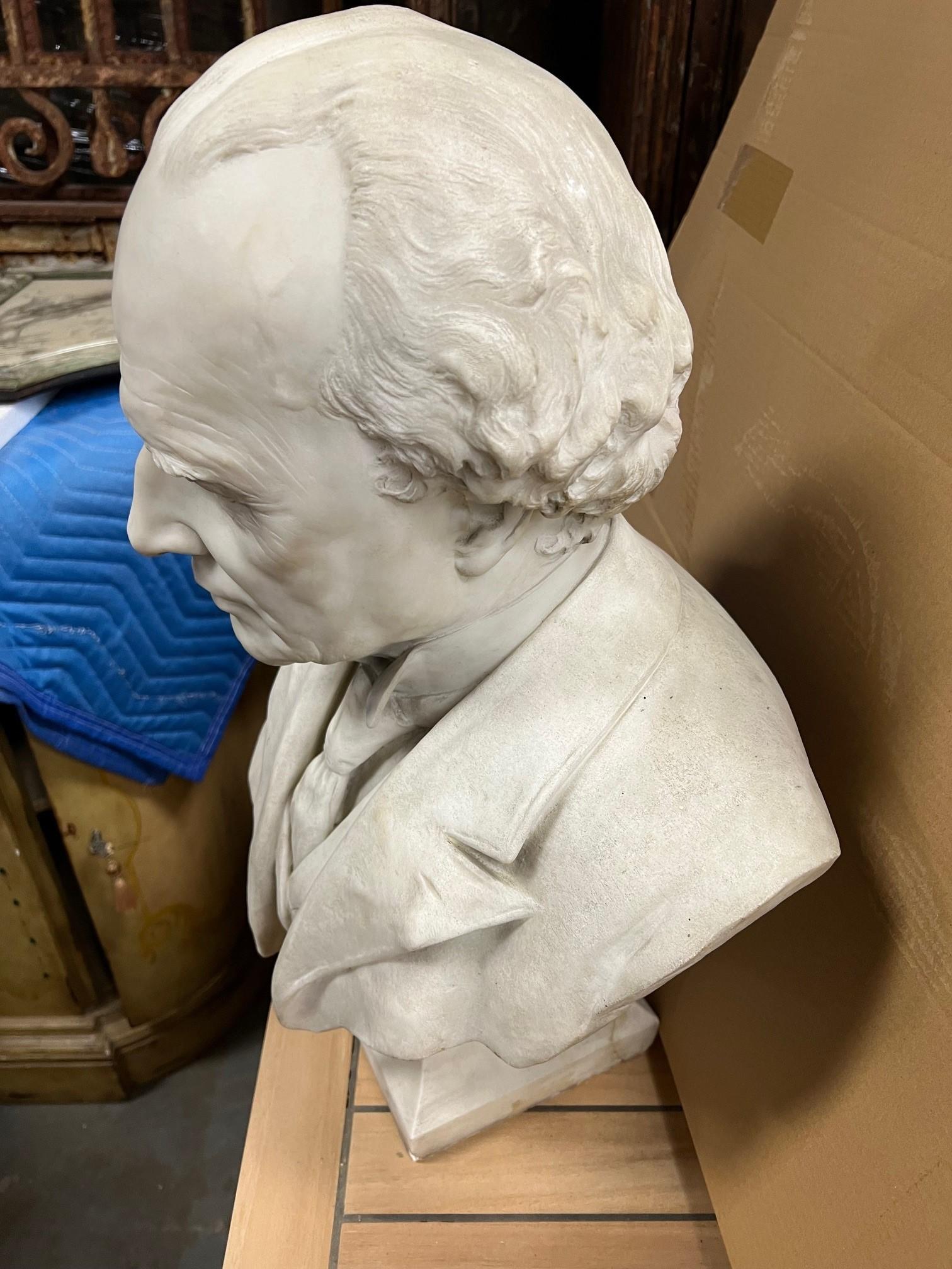 Early 20th Century Vintage Marble Sculpture, Bust of a Unknown Male   For Sale 6