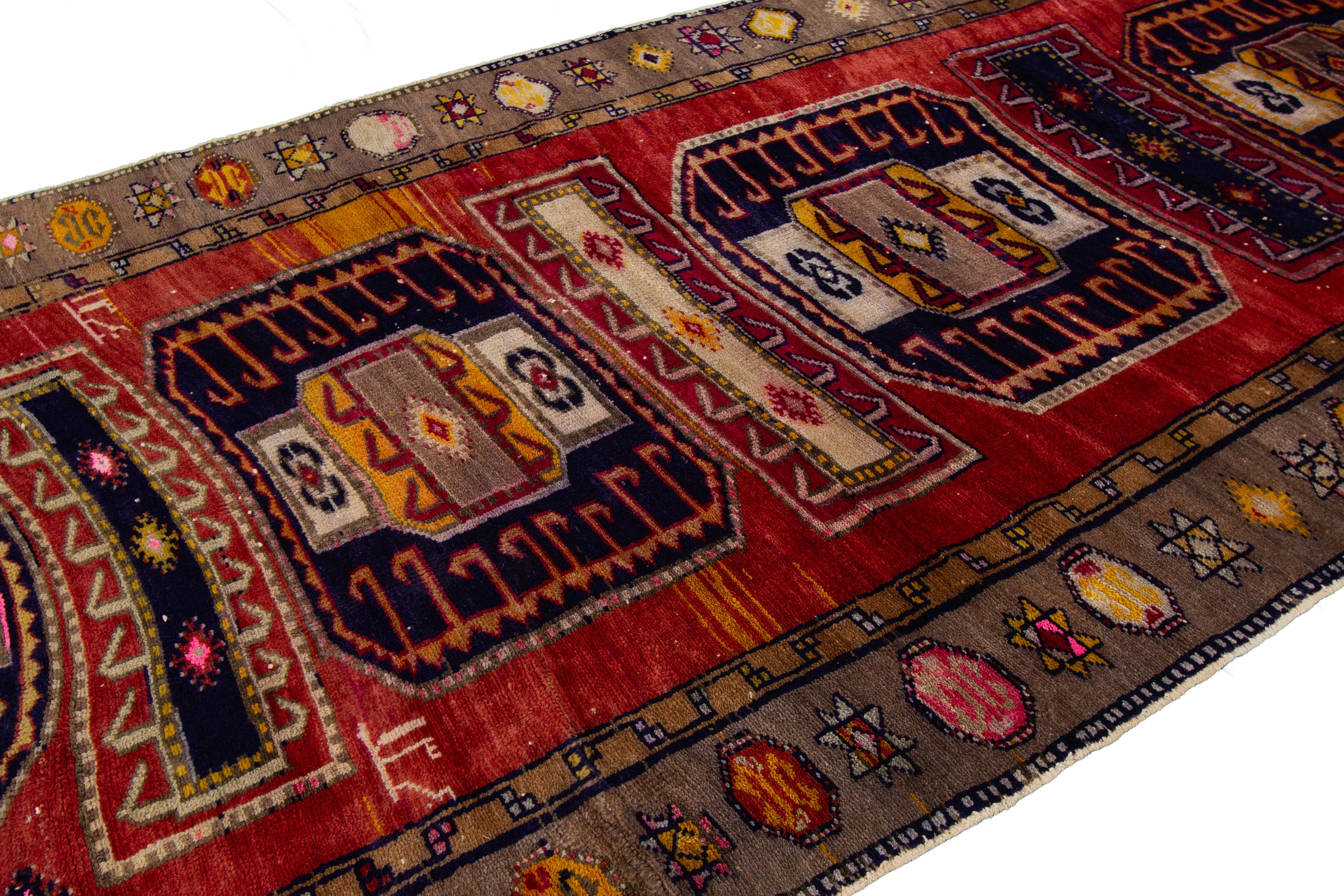 Wool Early 20th Century Vintage Northwest Persian Runner Rug  For Sale