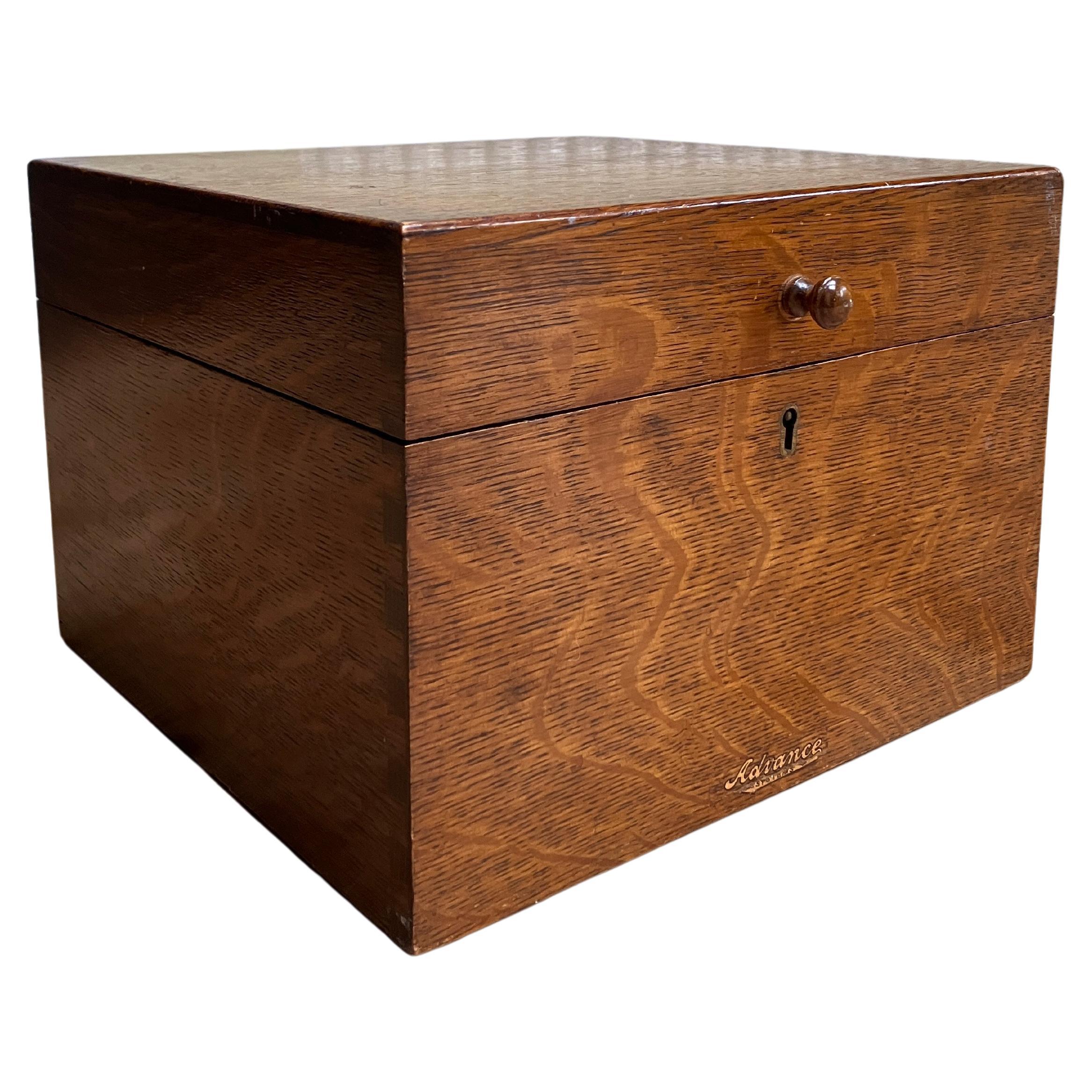 Early 20th Century Vintage Oak Storage Box for Letters & Filing For Sale