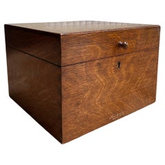 Early 20th Century Vintage Oak Storage Box for Letters & Filing