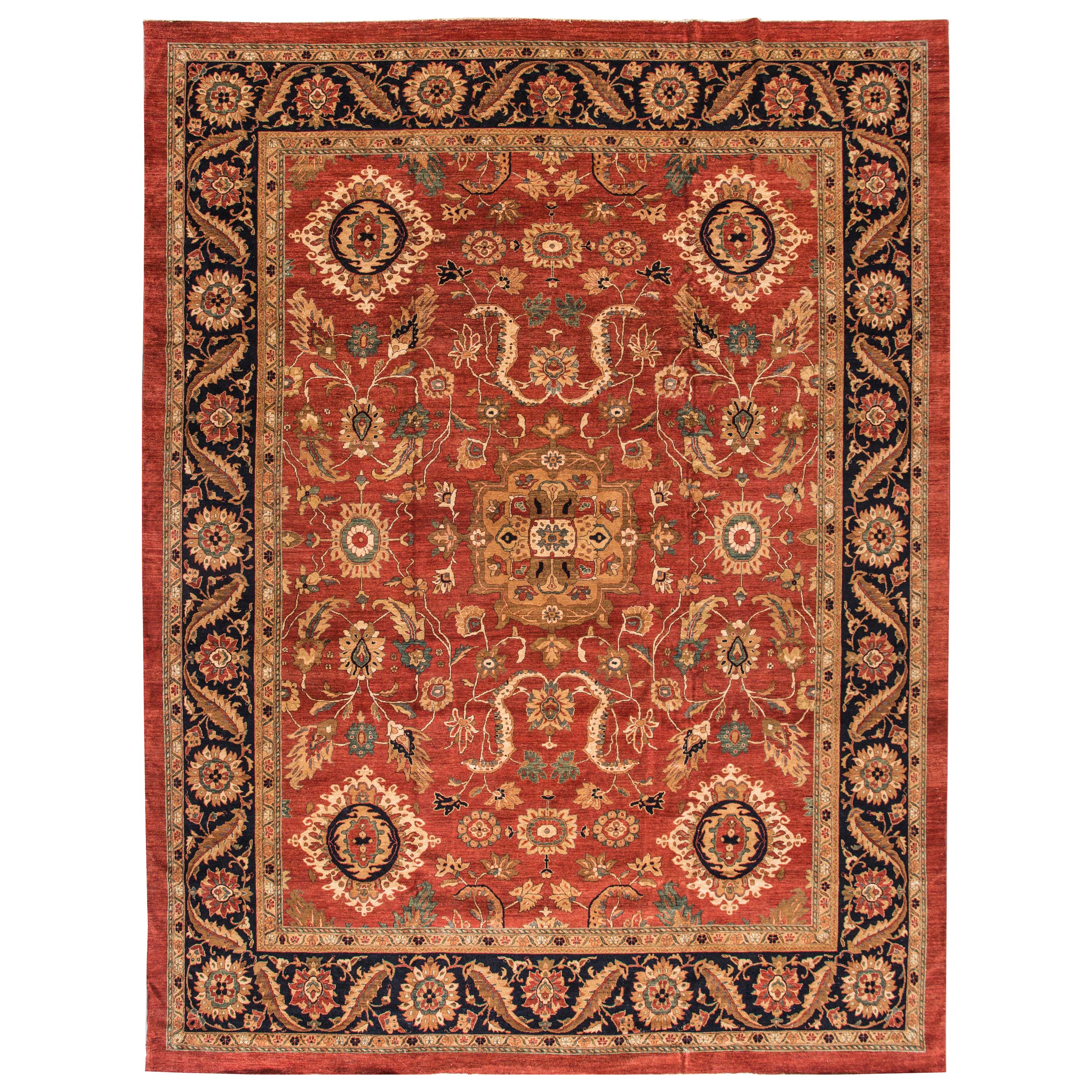 Early 20th Century Antique Peshawar Oversize Wool Rug For Sale at 1stDibs