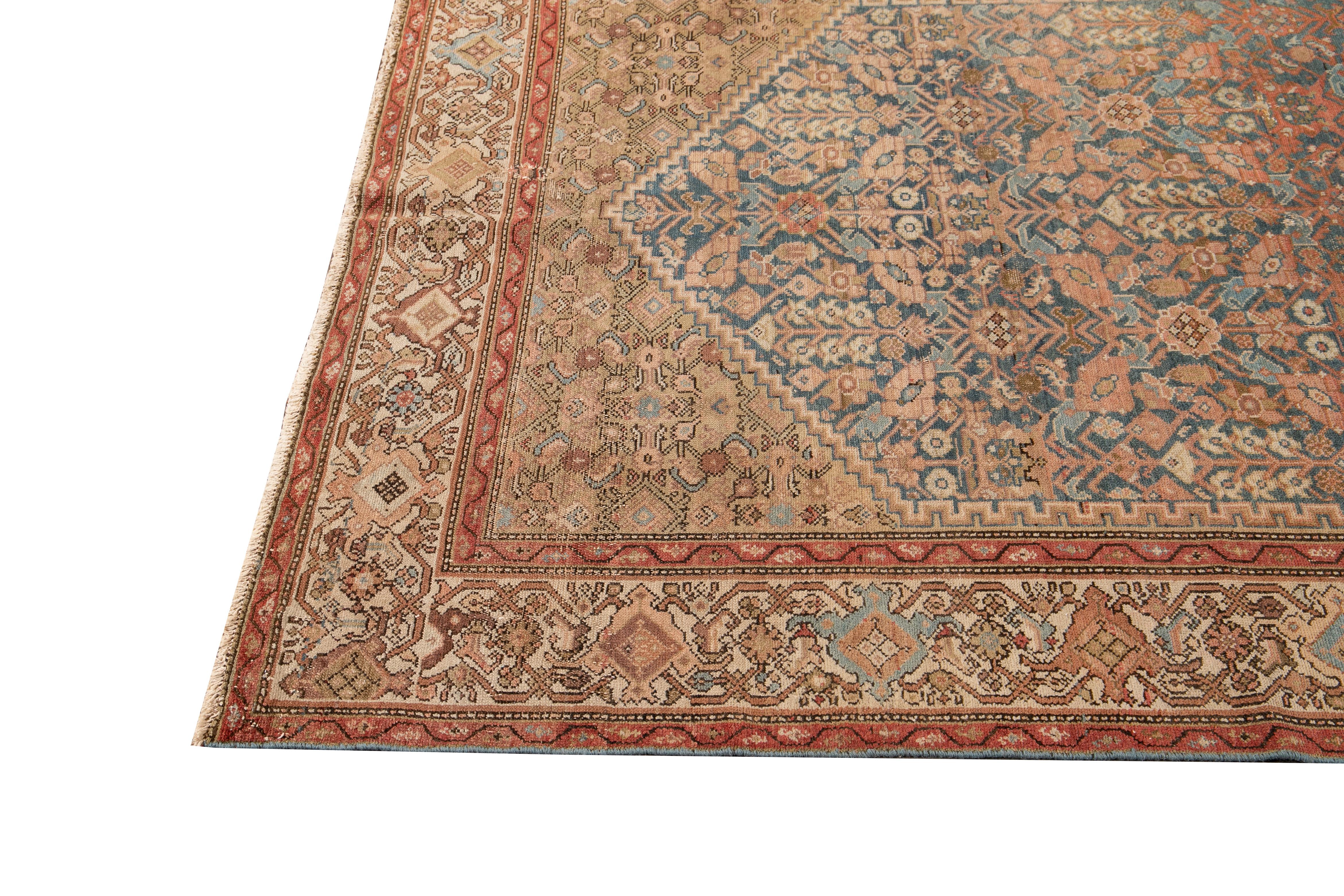 Hand-Knotted Early 20th Century Vintage Persian Malayer Runner Rug  For Sale