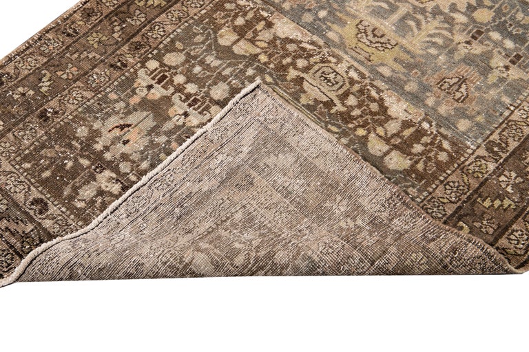 Hand-Knotted Early 20th Century Vintage Persian Malayer Runner Rug