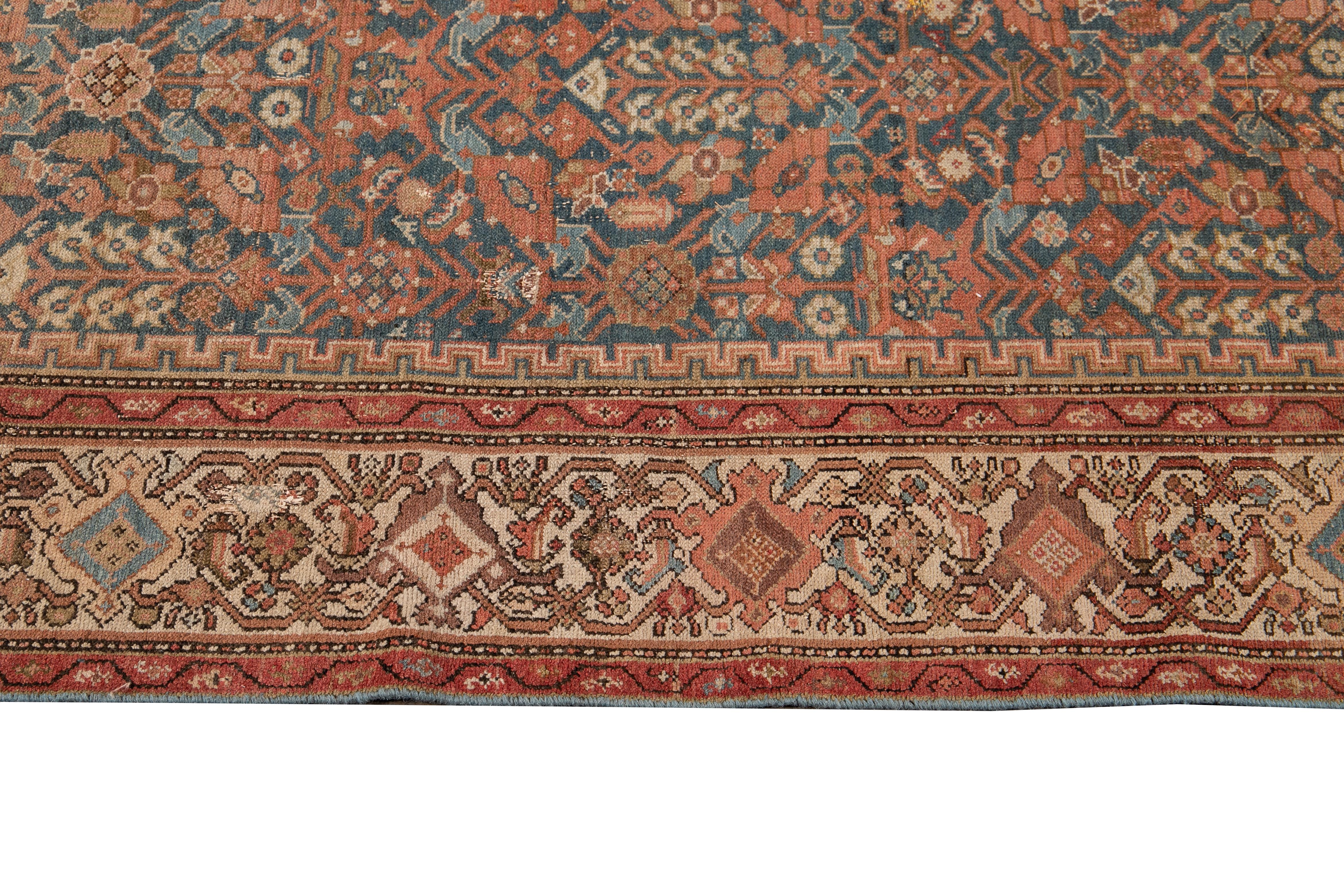 Early 20th Century Vintage Persian Malayer Runner Rug  In Good Condition For Sale In Norwalk, CT