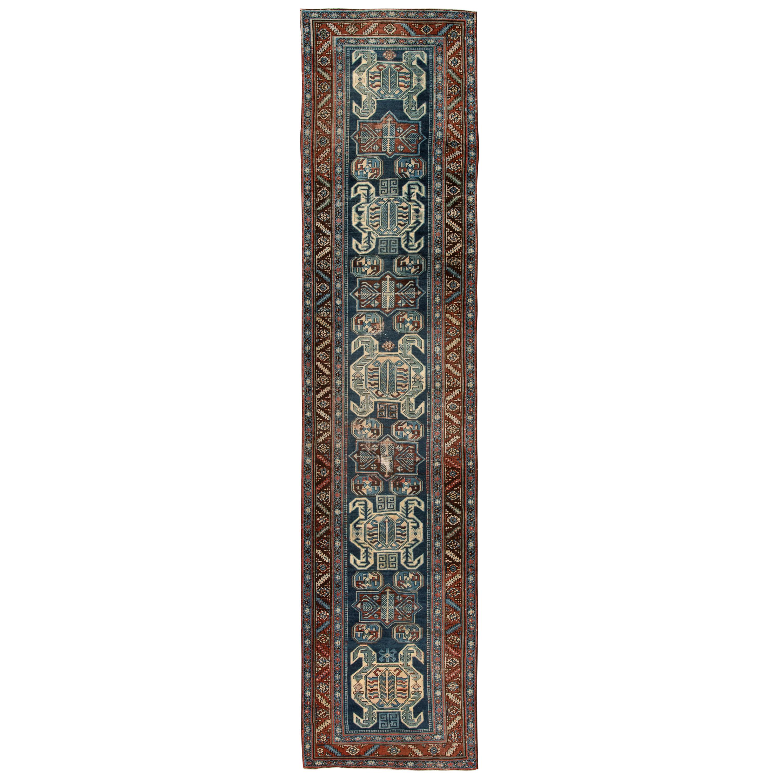 Early 20th Century Vintage Persian Wool Runner Rug For Sale
