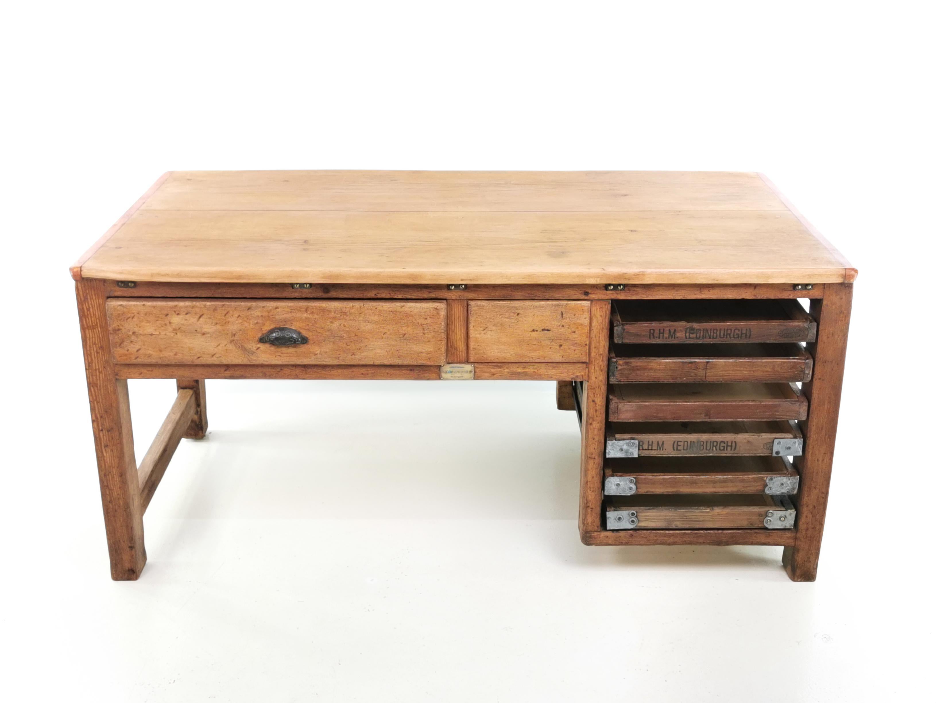 British Early 20th Century Vintage Scottish Bakers Bench Work Table