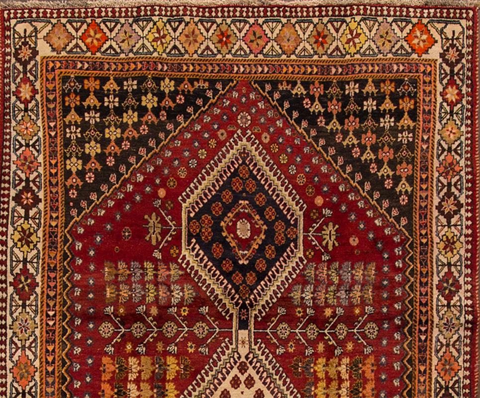 Persian Early 20th Century Vintage Shiraz Wool Rug For Sale