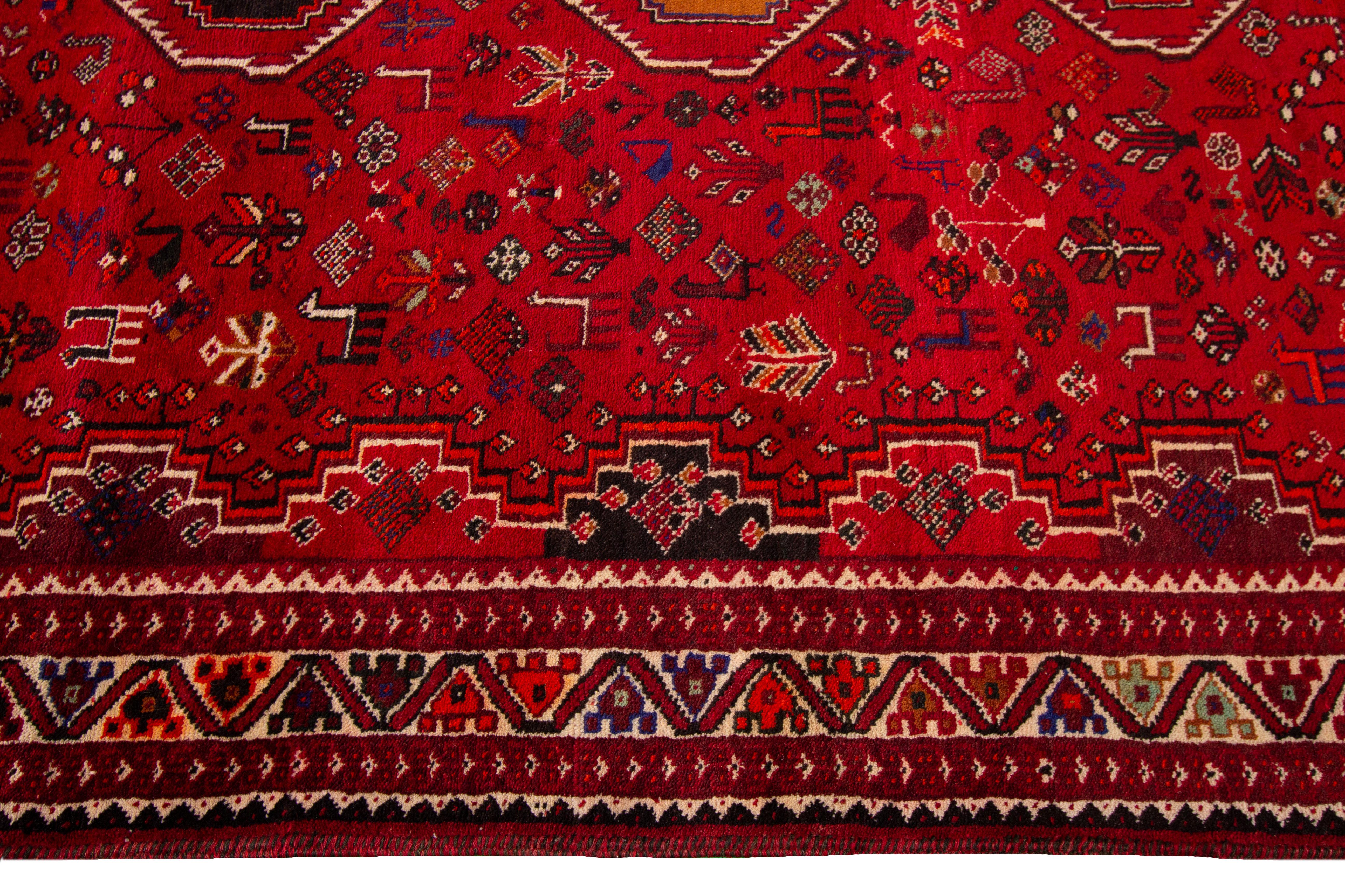 Early 20th Century Vintage Shiraz Wool Rug 3