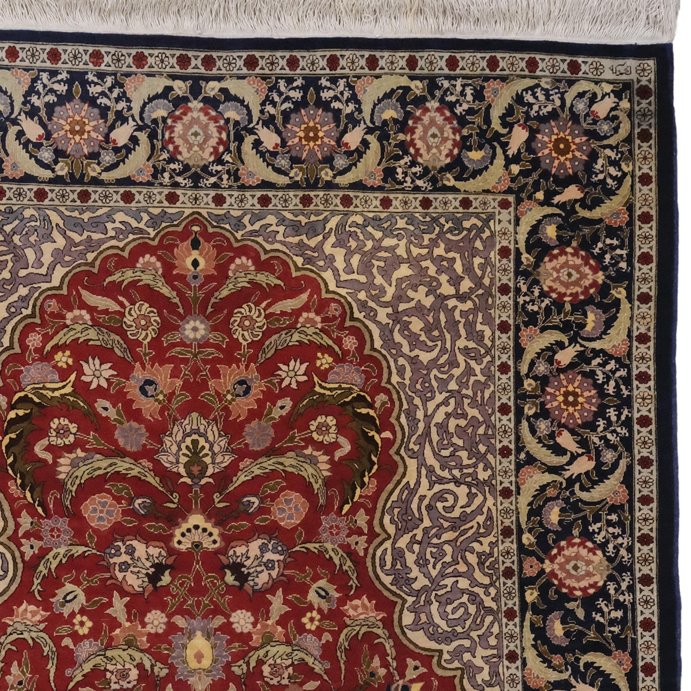 Vintage Hereke Seidenteppich aus dem frühen 20. (Handgewebt) im Angebot