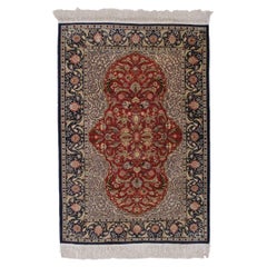 Early 20th Century Vintage Silk Hereke Rug