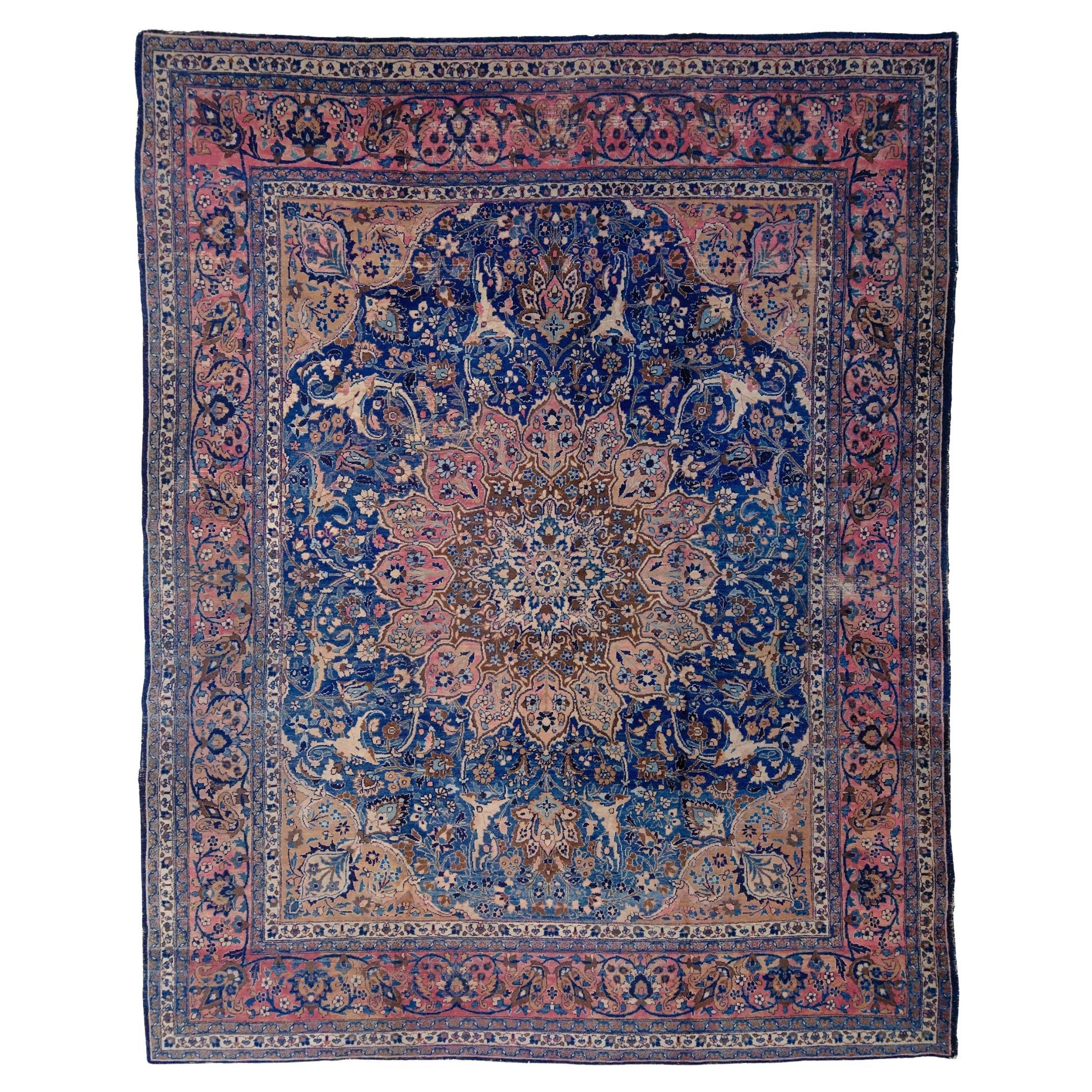 Early 20th Century Vintage Tabriz Carpet For Sale