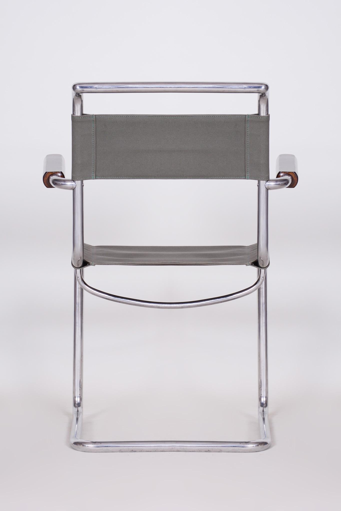 Bauhaus-Stuhl mit Chromrohr von Hynek Gottwald, frühes 20. Jahrhundert, 1930er Jahre im Angebot 7