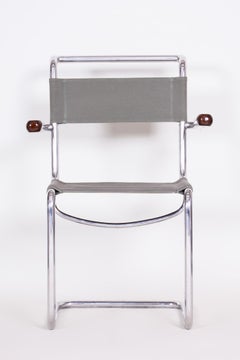 Early 20th Century Vintage Tubular Chrome Bauhaus Chair by Hynek Gottwald, 1930s