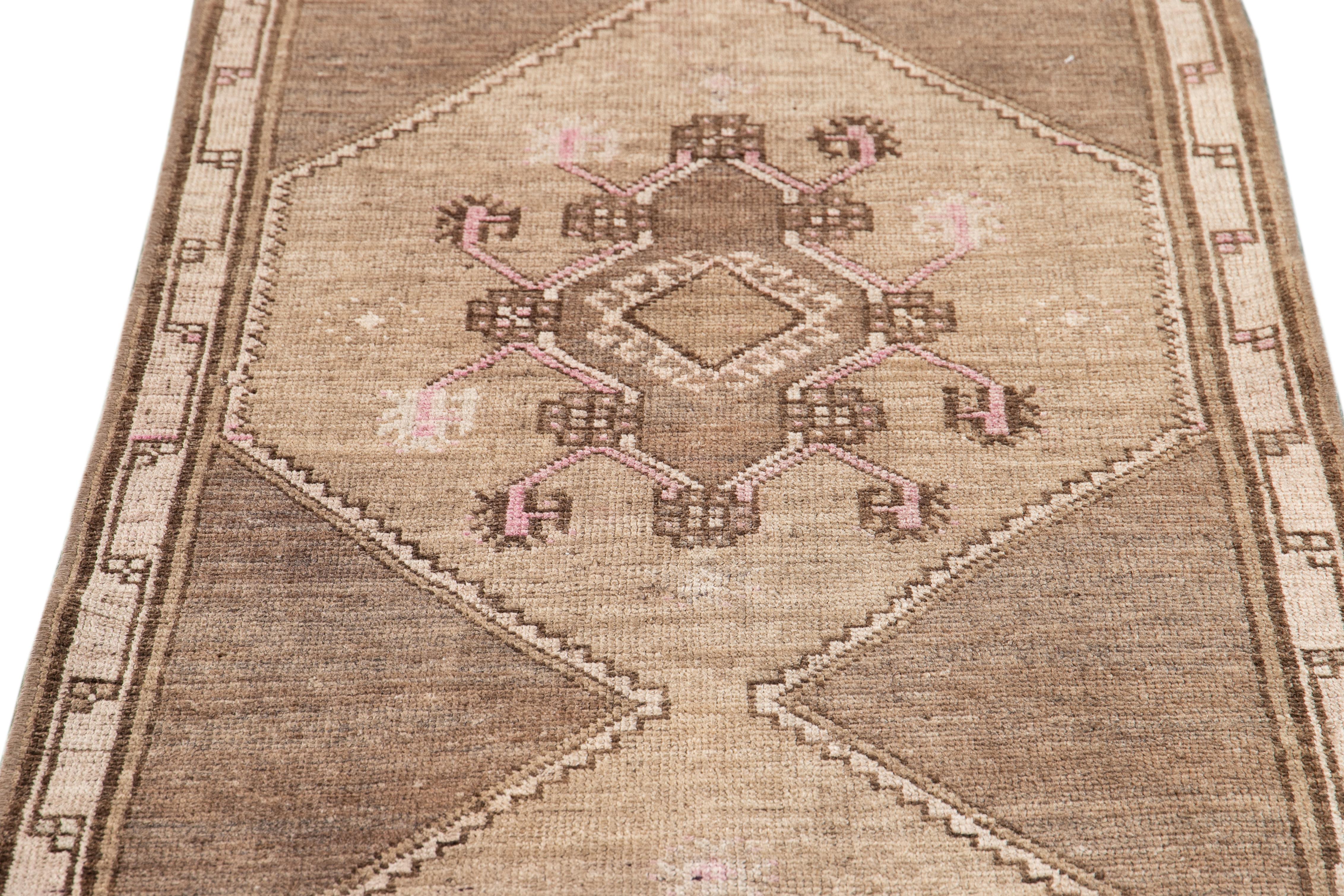 Early 20th Century Vintage Turkish Wool Runner Rug For Sale at 1stDibs