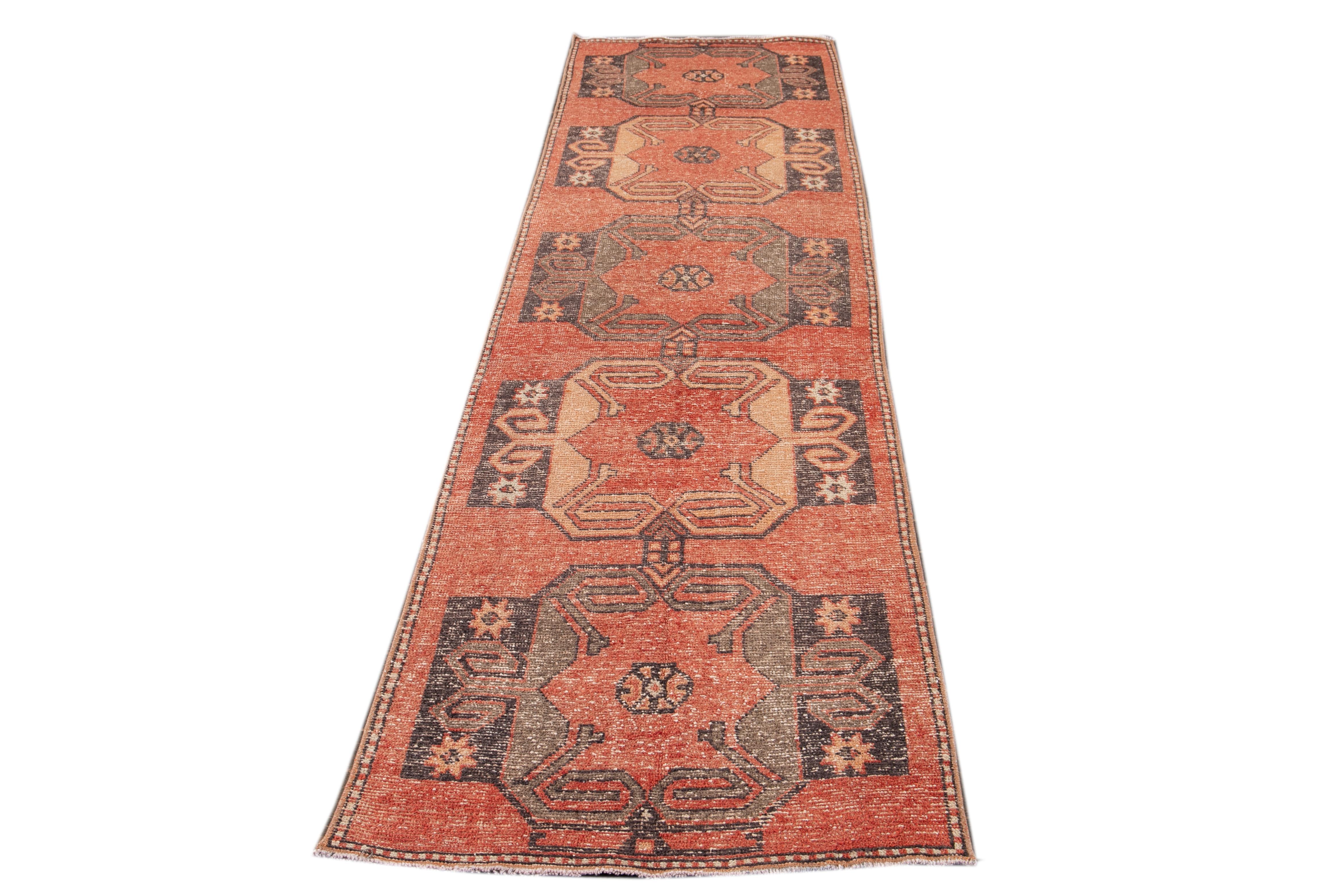 Early 20th Century Vintage Turkish Wool Runner Rug For Sale 9