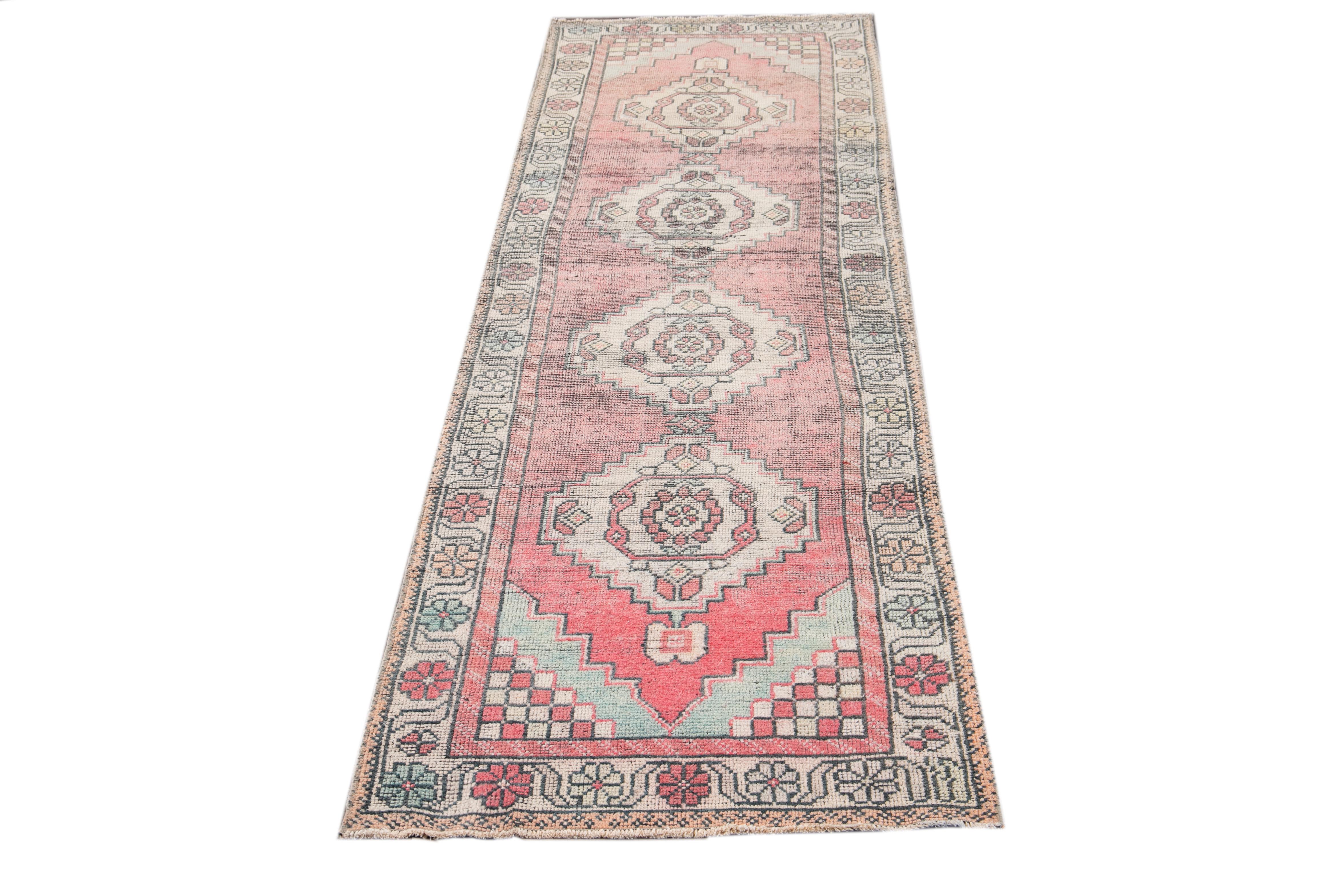 Early 20th Century Vintage Turkish Wool Runner Rug For Sale 12
