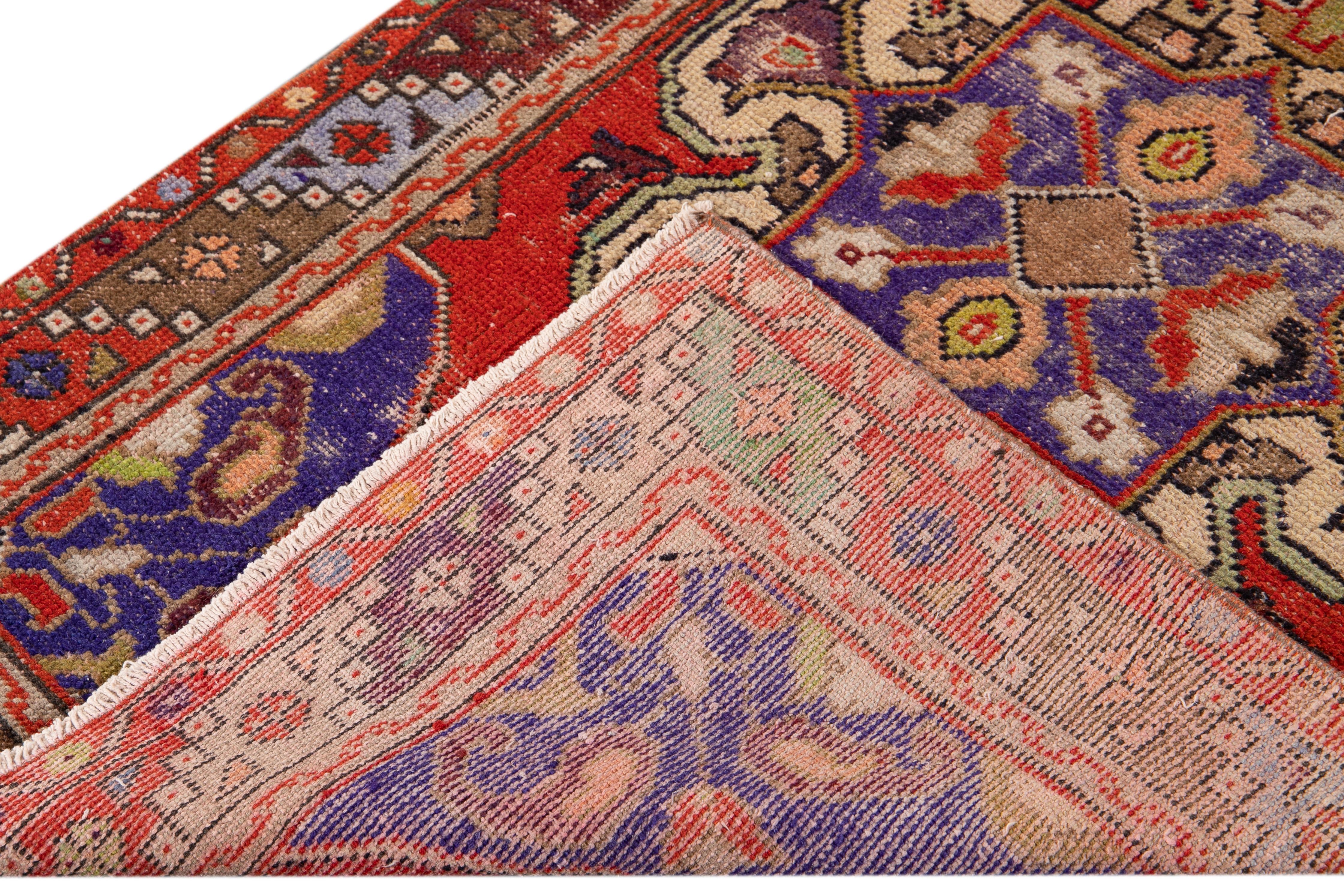 Tappeto runner in lana turca vintage dei primi del Novecento in vendita 9