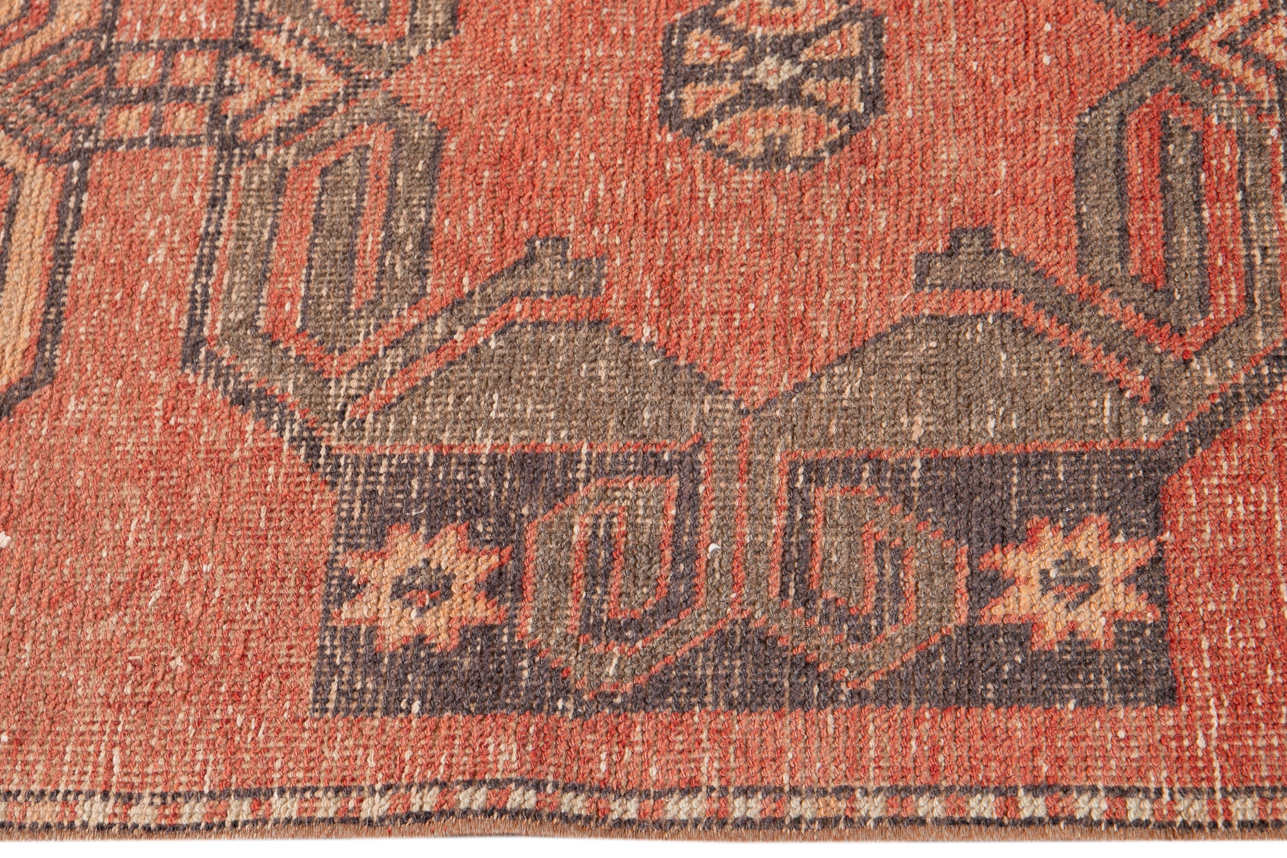 Hand-Knotted Early 20th Century Vintage Turkish Wool Runner Rug For Sale