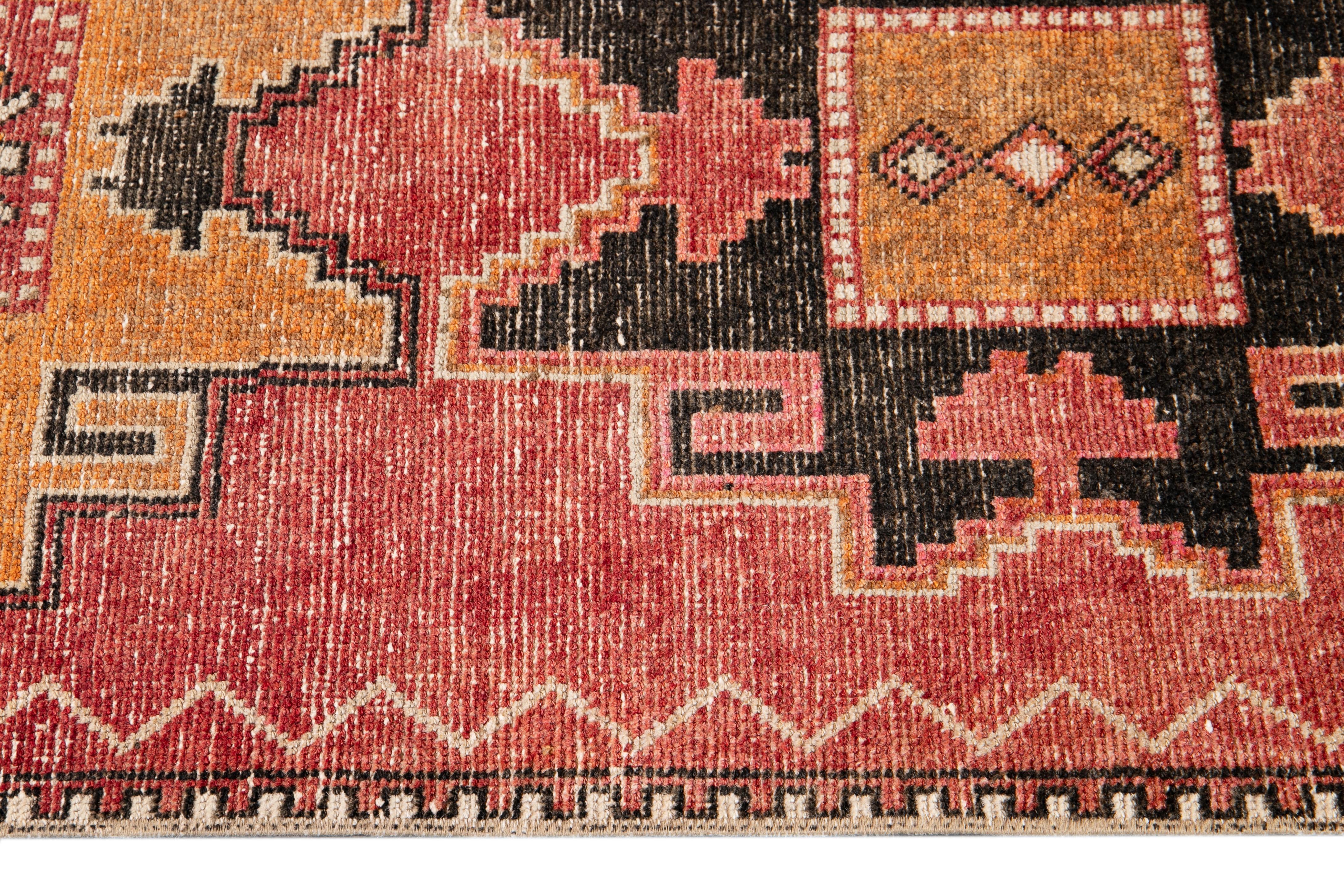 Hand-Knotted Early 20th Century Vintage Turkish Wool Runner Rug For Sale