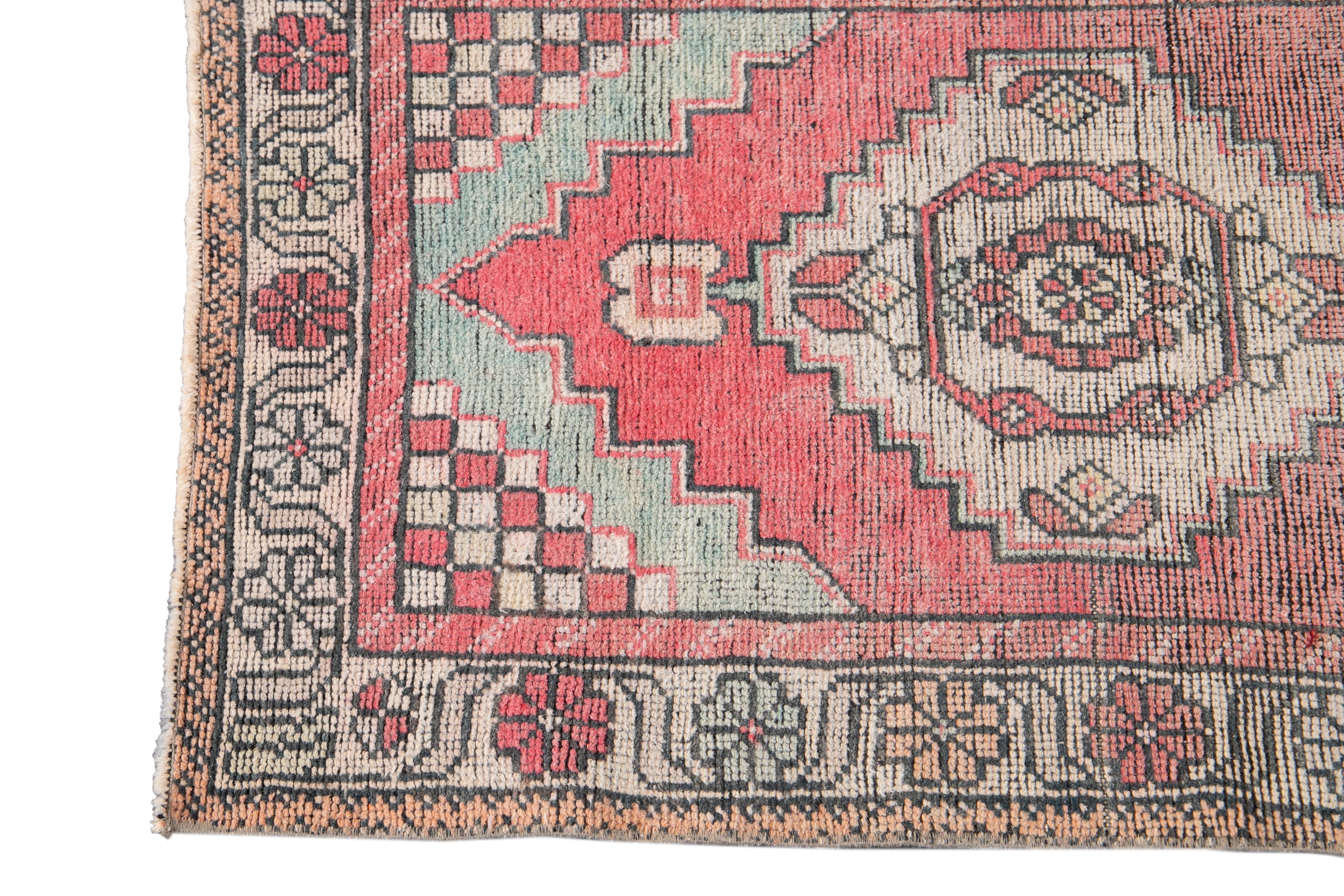 Hand-Knotted Early 20th Century Vintage Turkish Wool Runner Rug For Sale