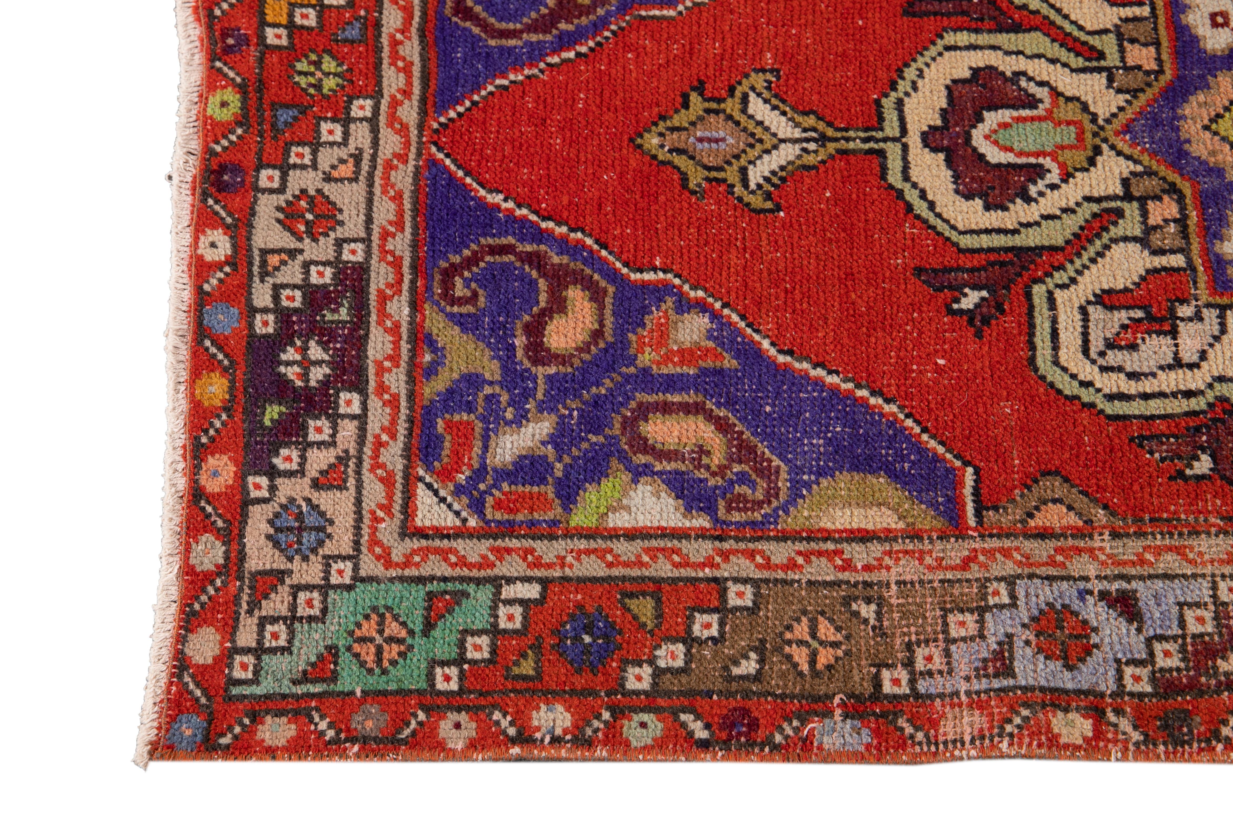 Hand-Knotted Early 20th Century Vintage Turkish Wool Runner Rug For Sale