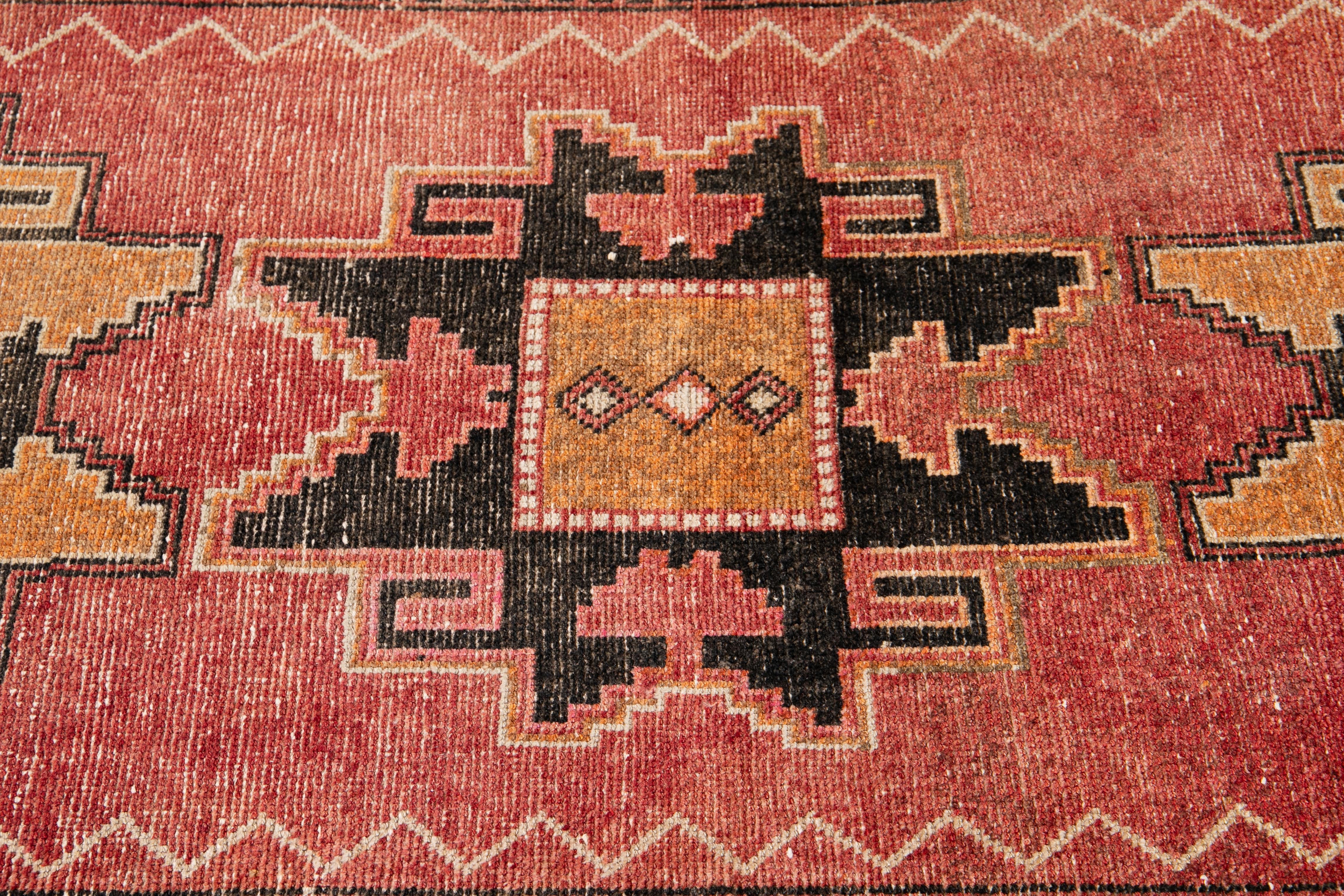 Early 20th Century Vintage Turkish Wool Runner Rug In Good Condition For Sale In Norwalk, CT