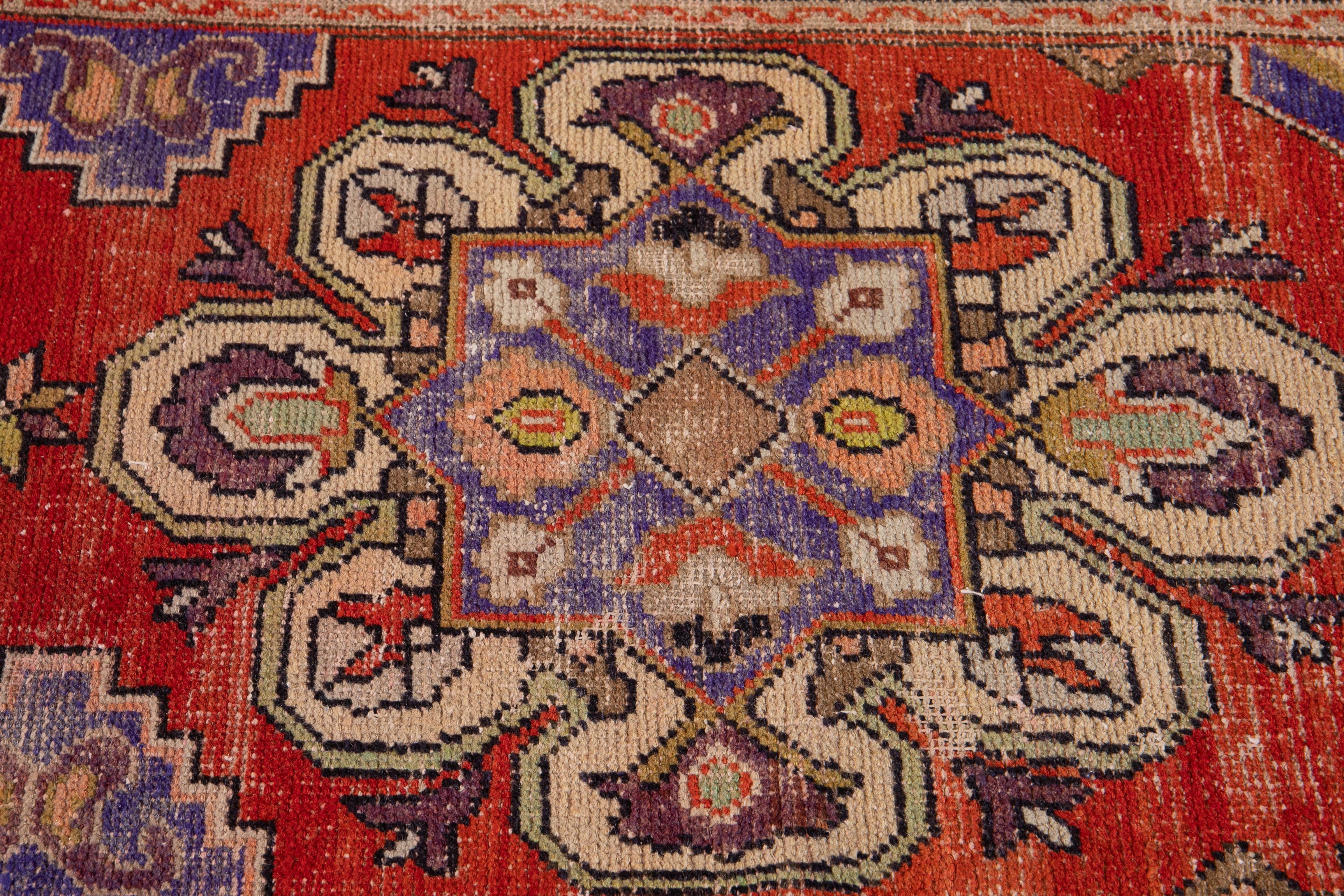 Early 20th Century Vintage Turkish Wool Runner Rug For Sale 1