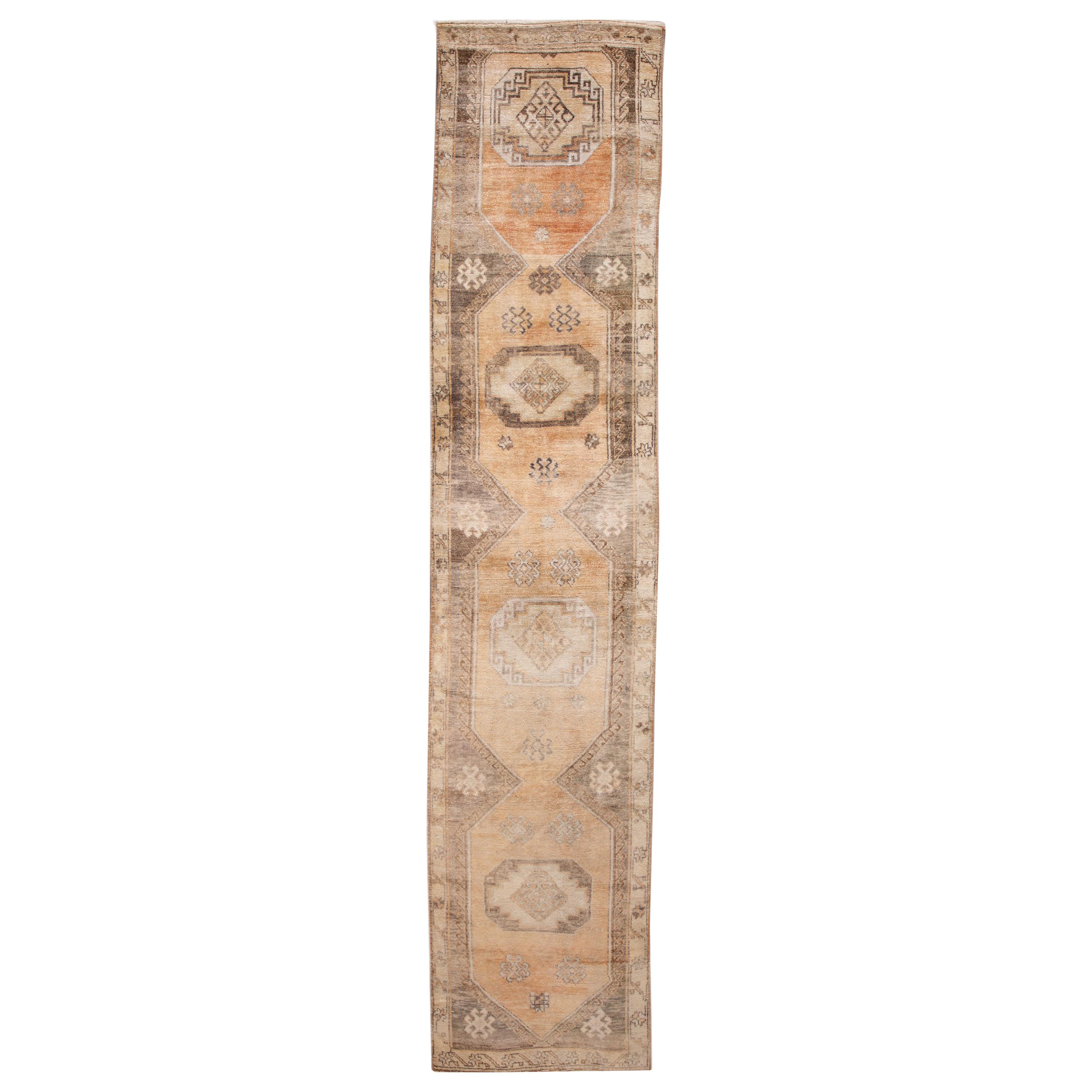 Early 20th Century Vintage Turkish Wool Runner Rug For Sale at 1stDibs
