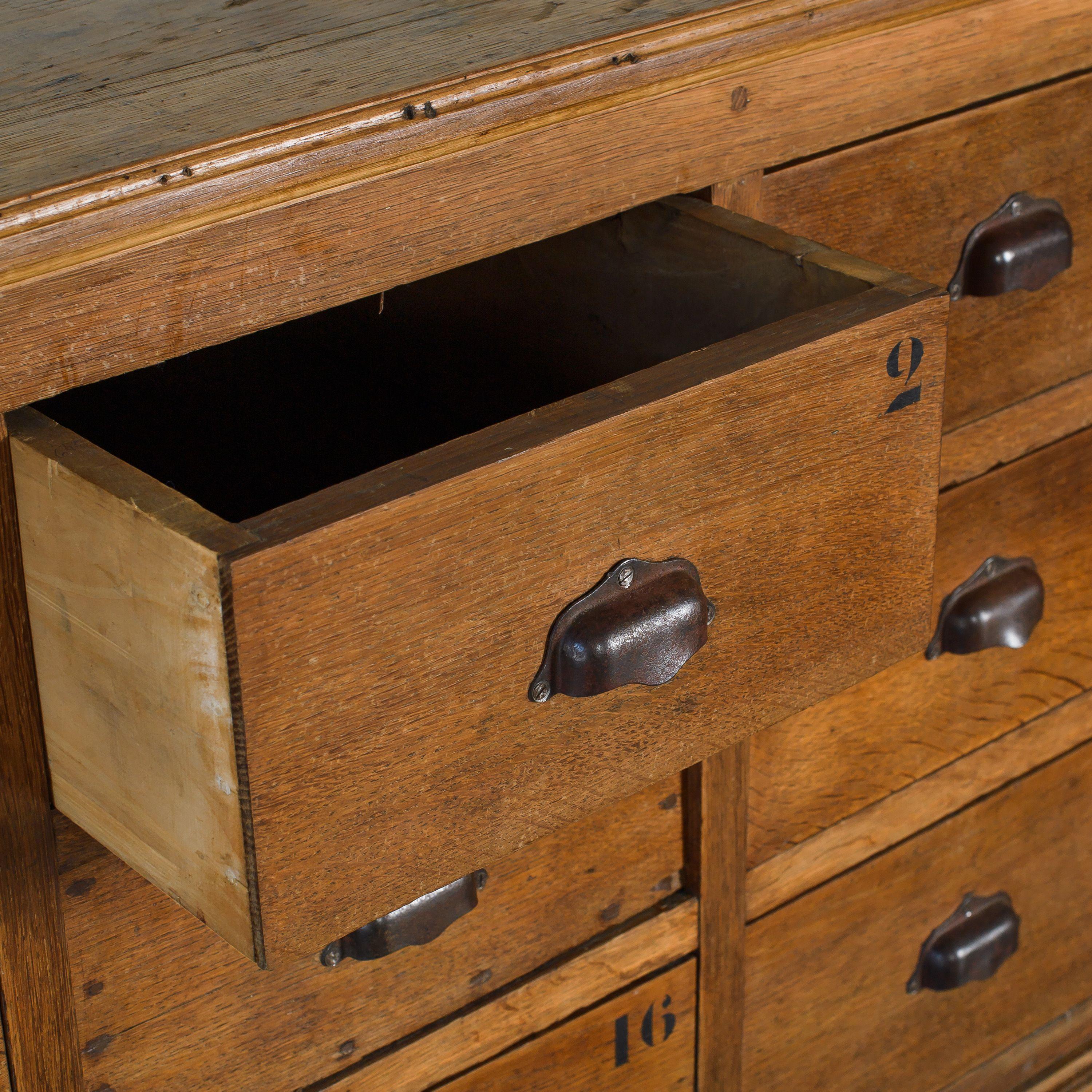 Early 20th Century Vintage Wood Cabinet With Numbered Drawers For Sale ...
