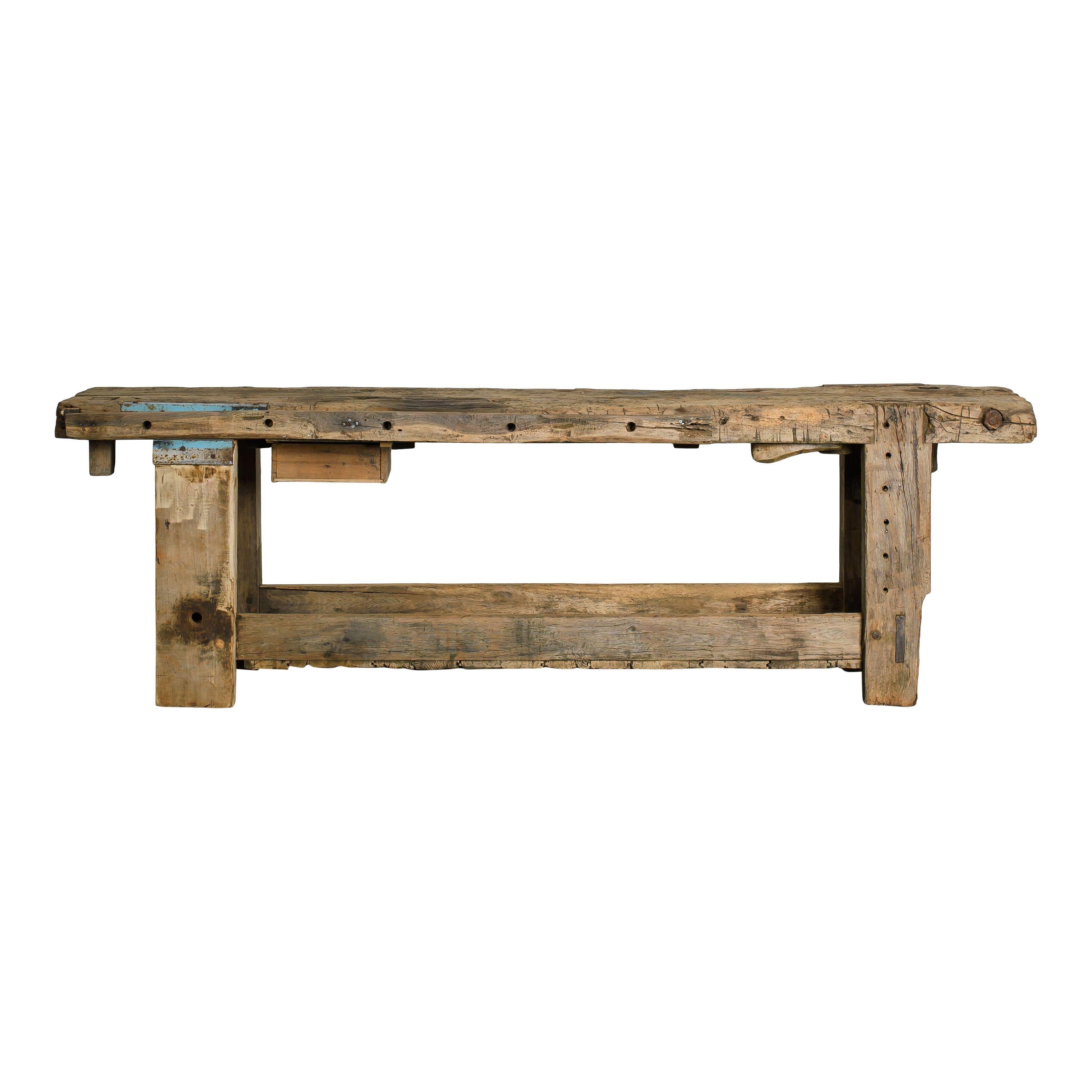 Early 20th Century Vintage Wood Workbench Counter 2