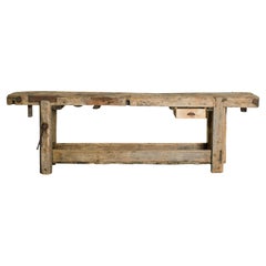 Early 20th Century Antique Wood Workbench Counter