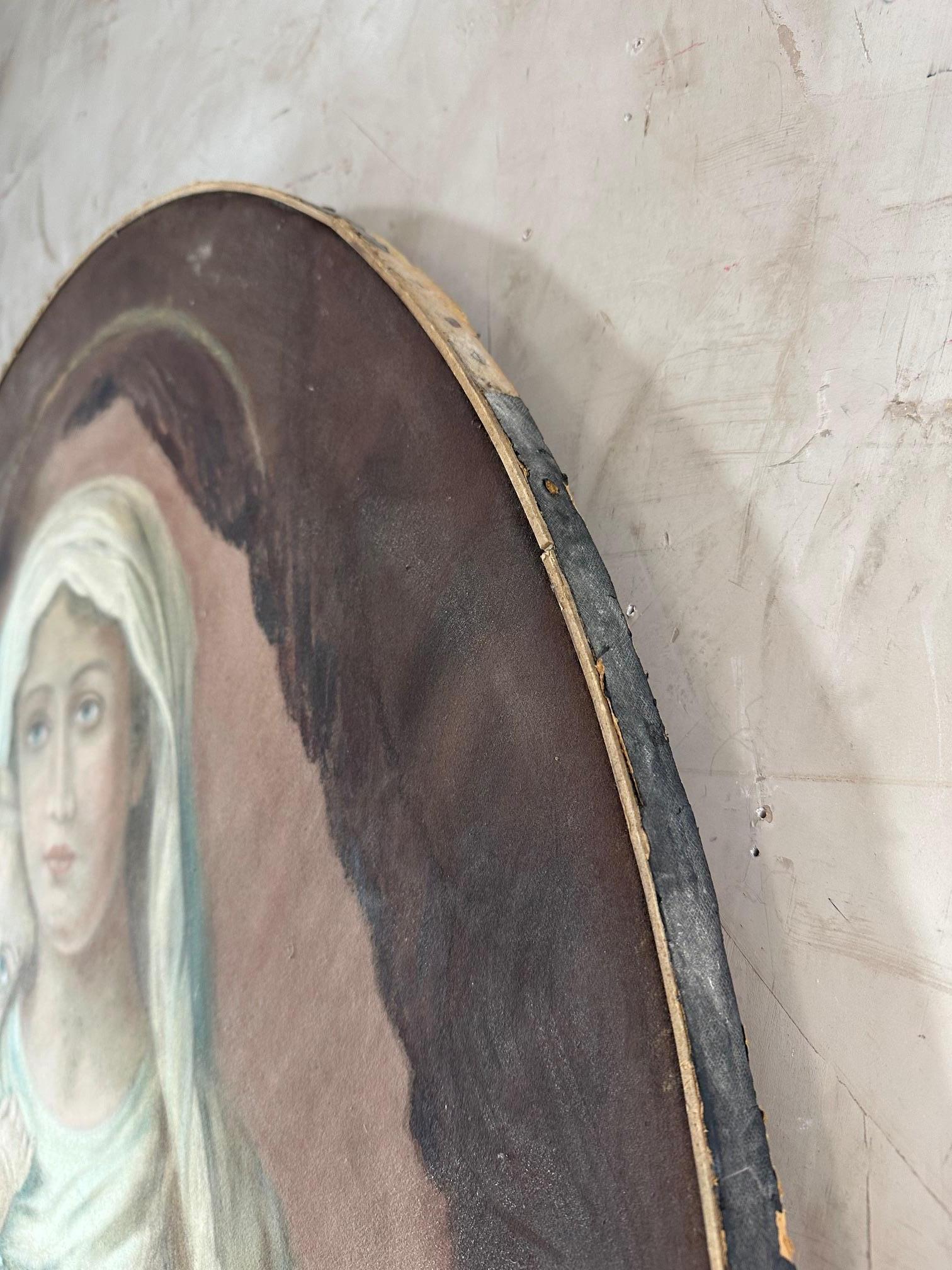 Pintura de la Virgen y el Niño de principios del siglo XX, 1900 en venta 2