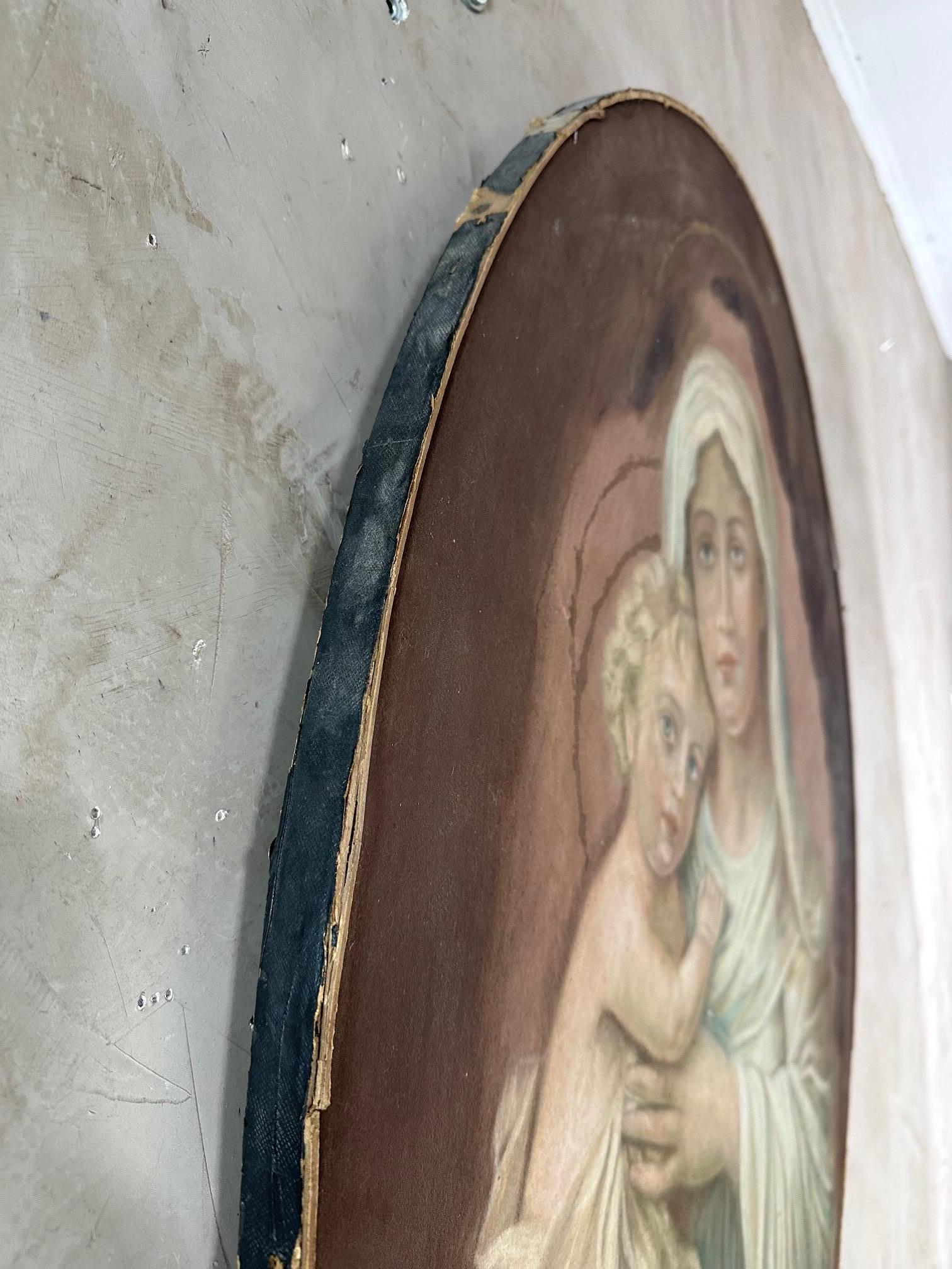 Pintura de la Virgen y el Niño de principios del siglo XX, 1900 en venta 4