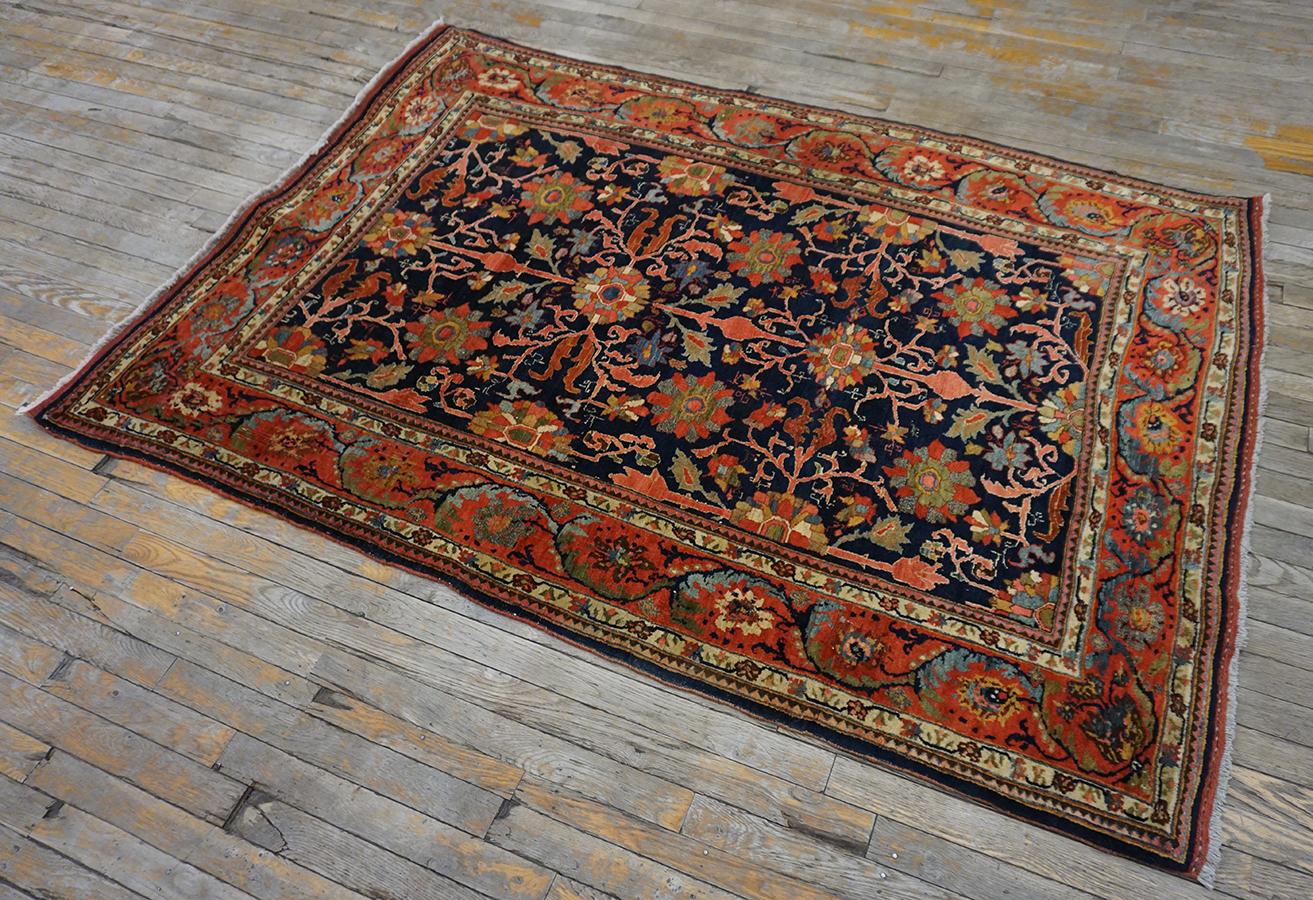 Noué à la main Tapis persan Bijar du début du 20e siècle ( 4'6