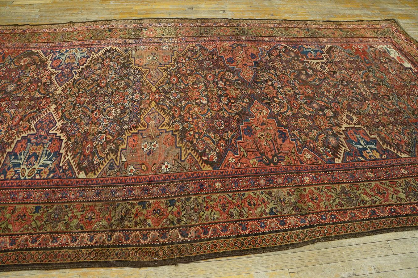 Laine Tapis de galerie persan kurde du début du 20e siècle (6'4