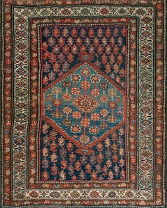 Early 20th Century W. Persian Kurdish Rug ( 4'5" x 5'5" - 135 x 165 )