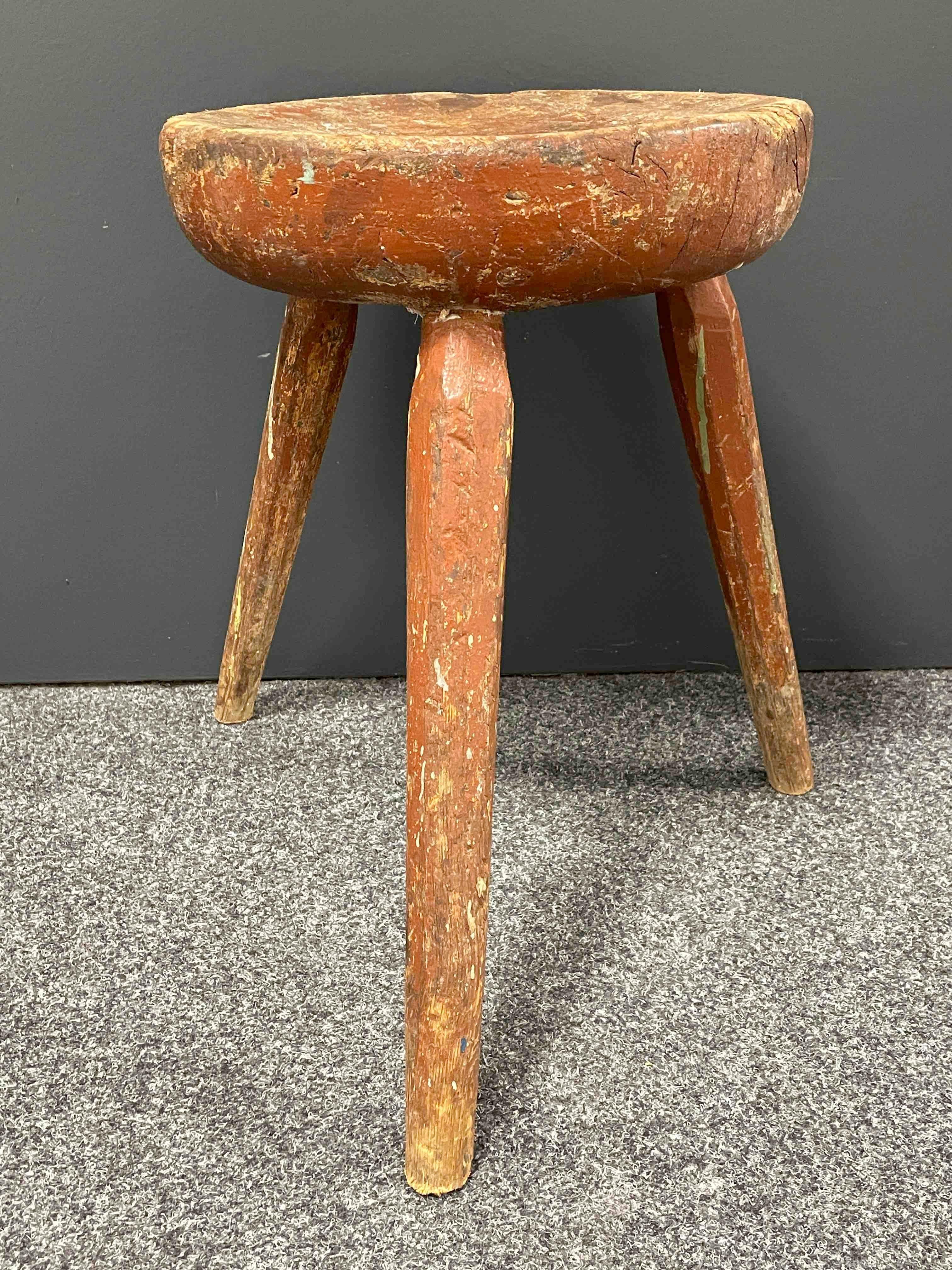Classic 1900s or older, wood stool. Nice addition to your room, entry hall or patio. Made of wood, hand carved. Found at an estate sale in Vienna, Austria.