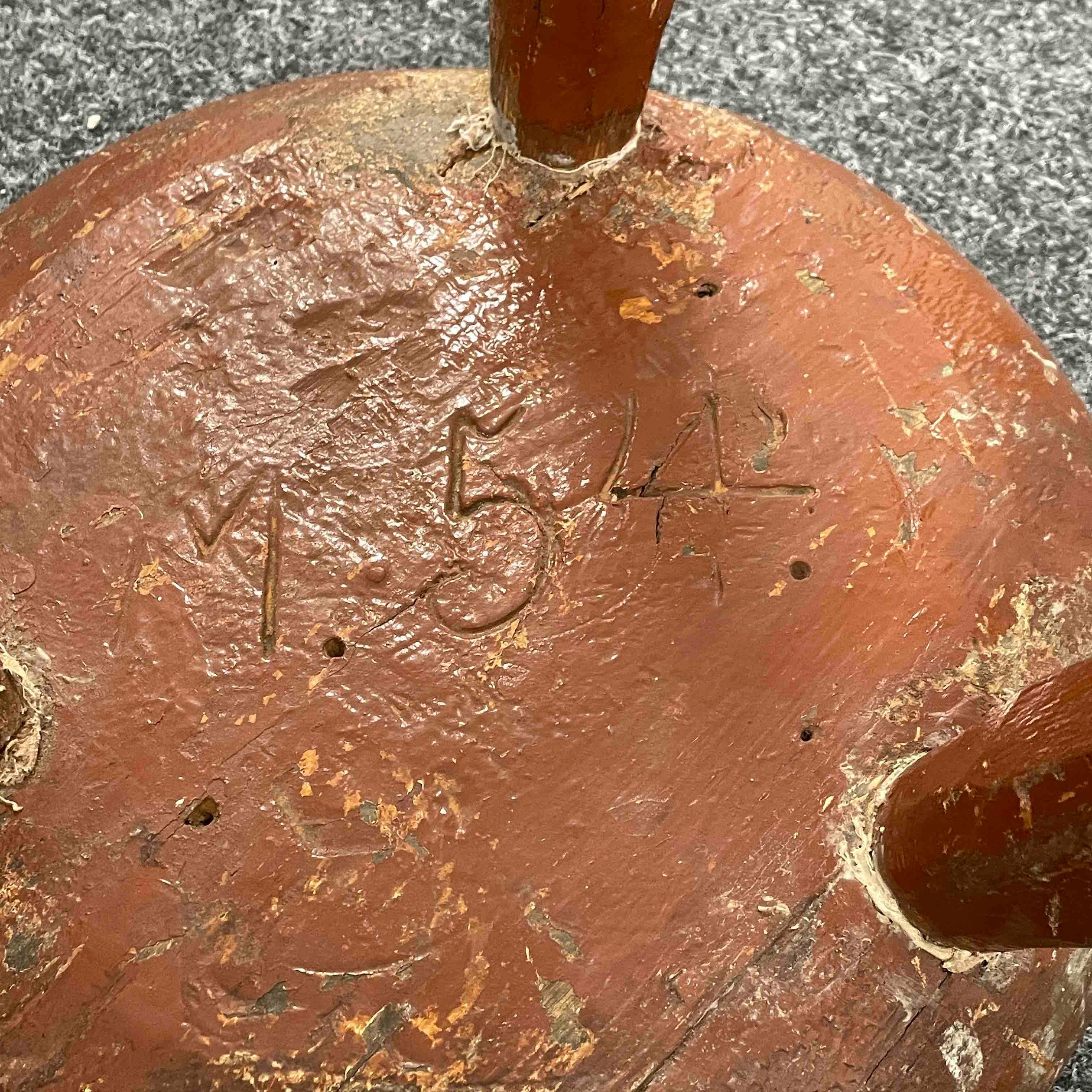 Early 20th Century Wabi Sabi 3 Leg Milking Stool, Austria Around 1910s 2