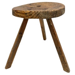 Early 20th Century Wabi Sabi 3 Leg Milking Stool, Austria Around 1910s