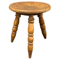 Antique early 20th Century Wabi Sabi 3 Leg Stool, Austria Around 1920s - 1900s