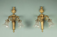 Early 20th Century Wall Sconces - French - Gilt Bronze - Neoclassical Style