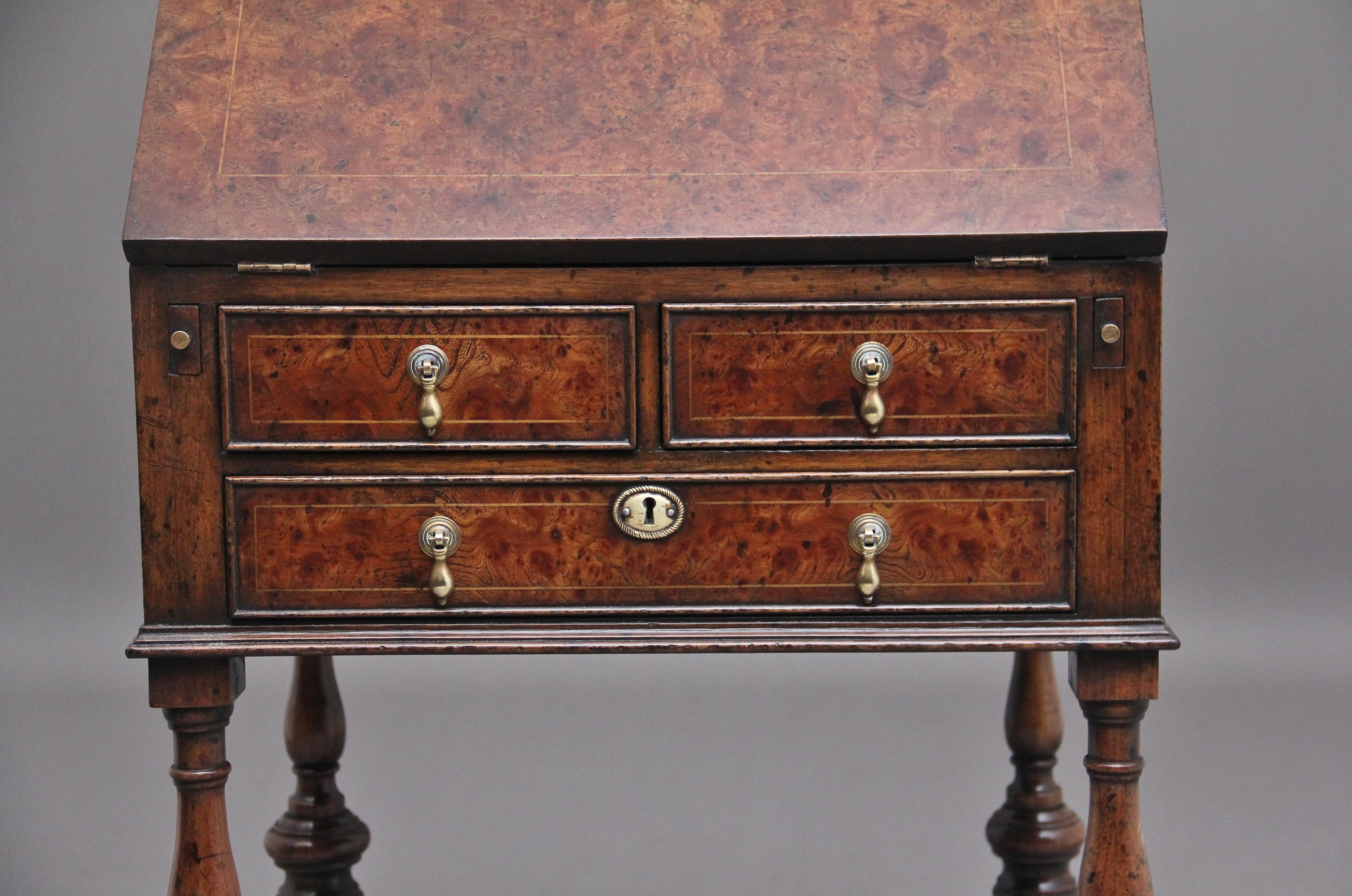 Early 20th Century Walnut and Elm Bureau in the Queen Anne Style For Sale 2