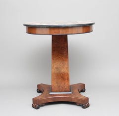 Early 20th Century Walnut and Marble Top Games Table