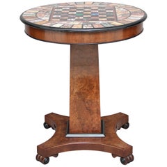 Early 20th Century Walnut and Marble Top Games Table
