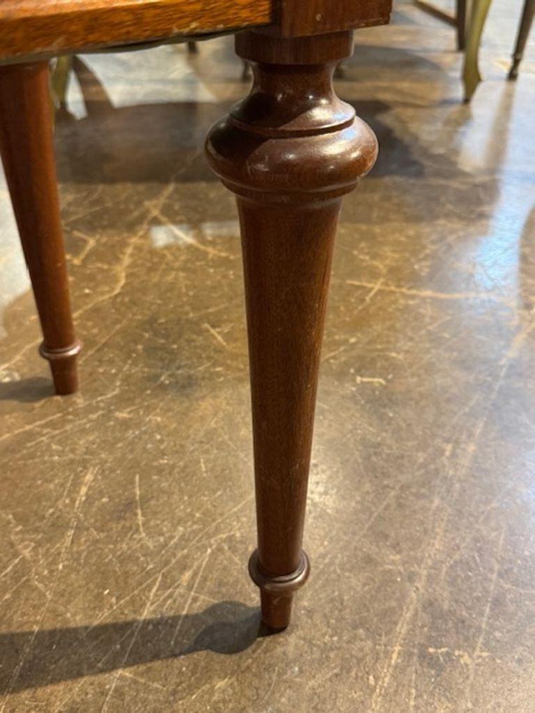 Early 20th Century Walnut Bench with Tufted Upholstery In Good Condition For Sale In Dallas, TX
