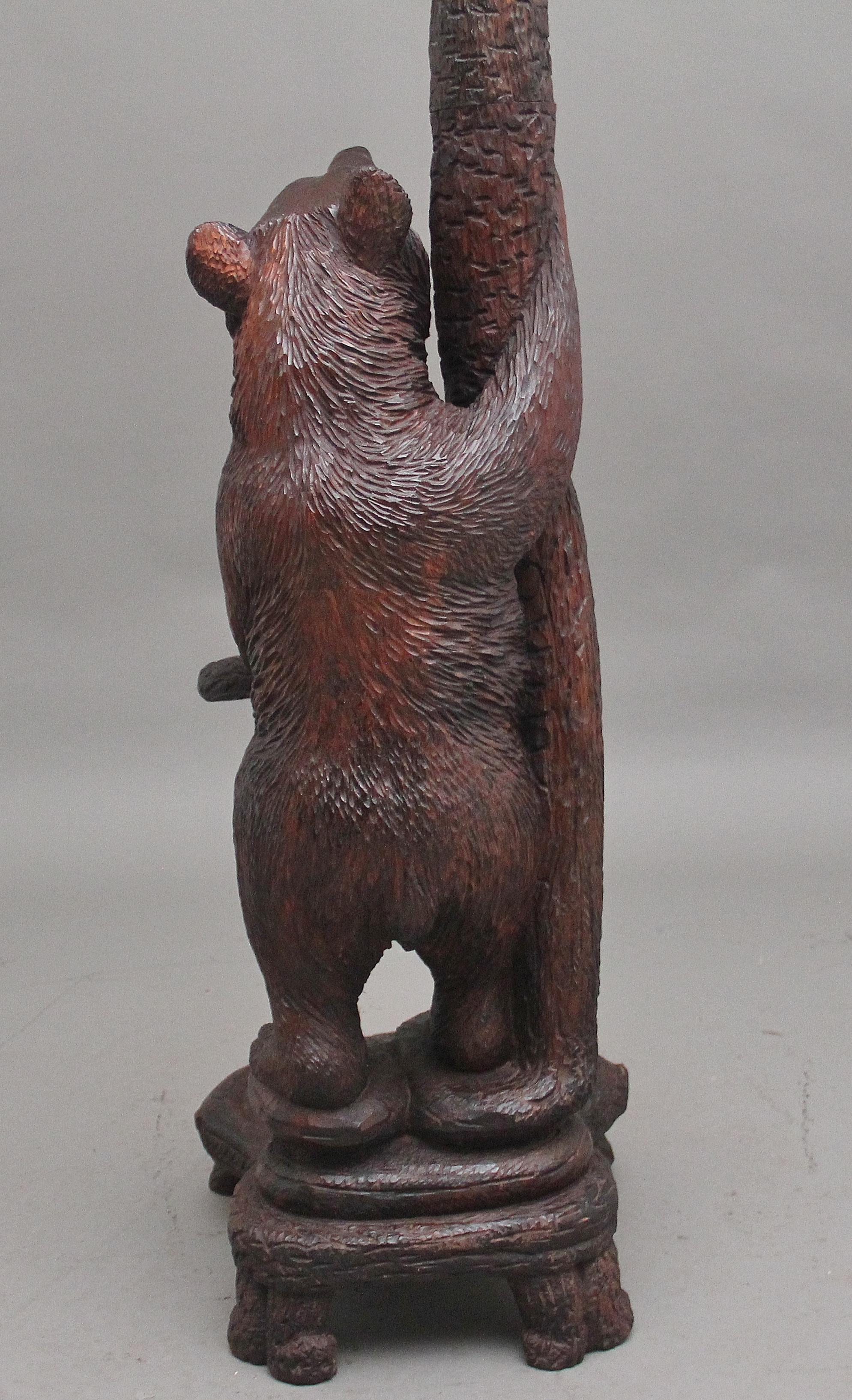 Early 20th Century walnut black forest bear hall stand 2