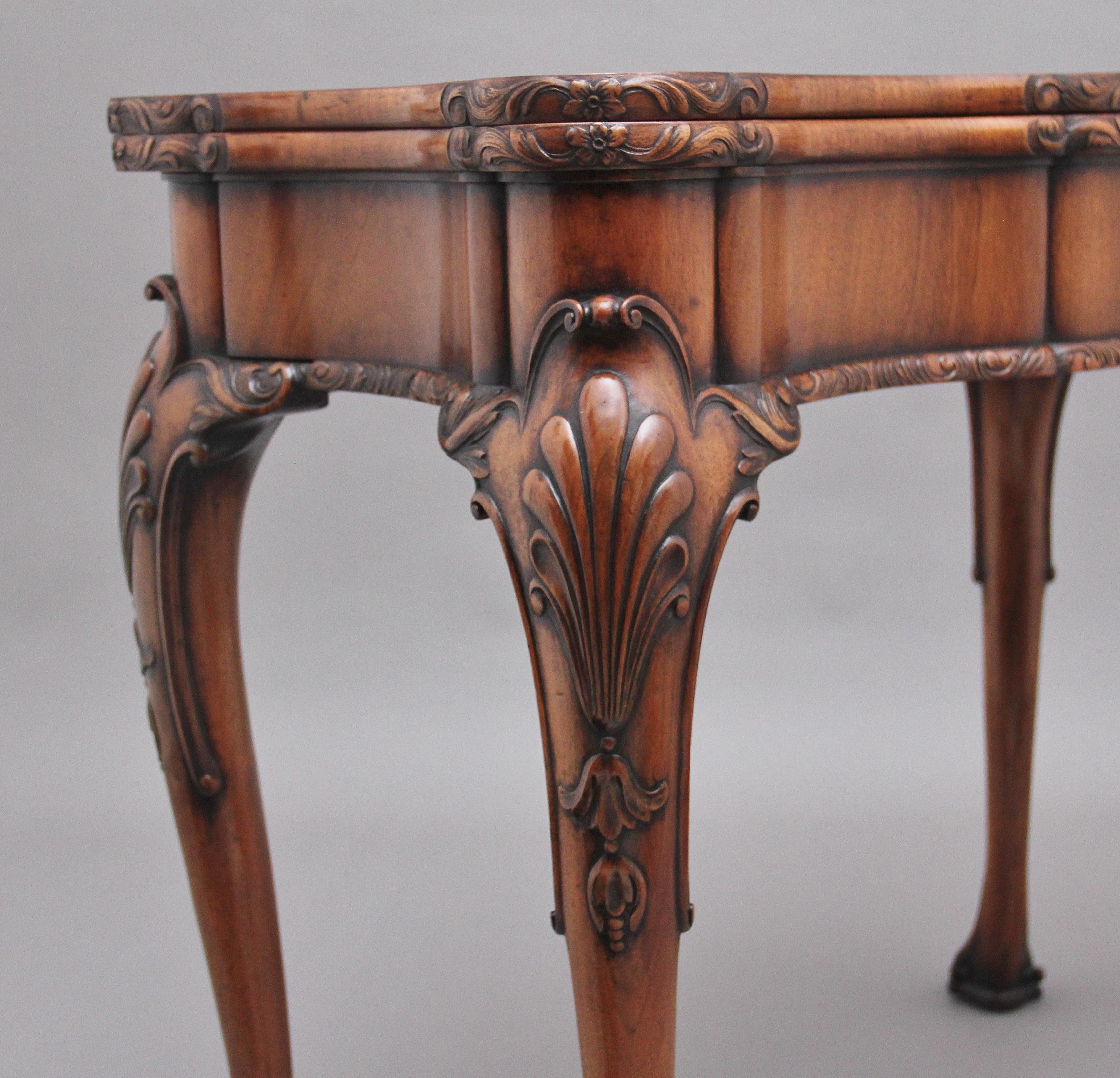 Early 20th Century Walnut Card Table by Howard & Co London For Sale 8